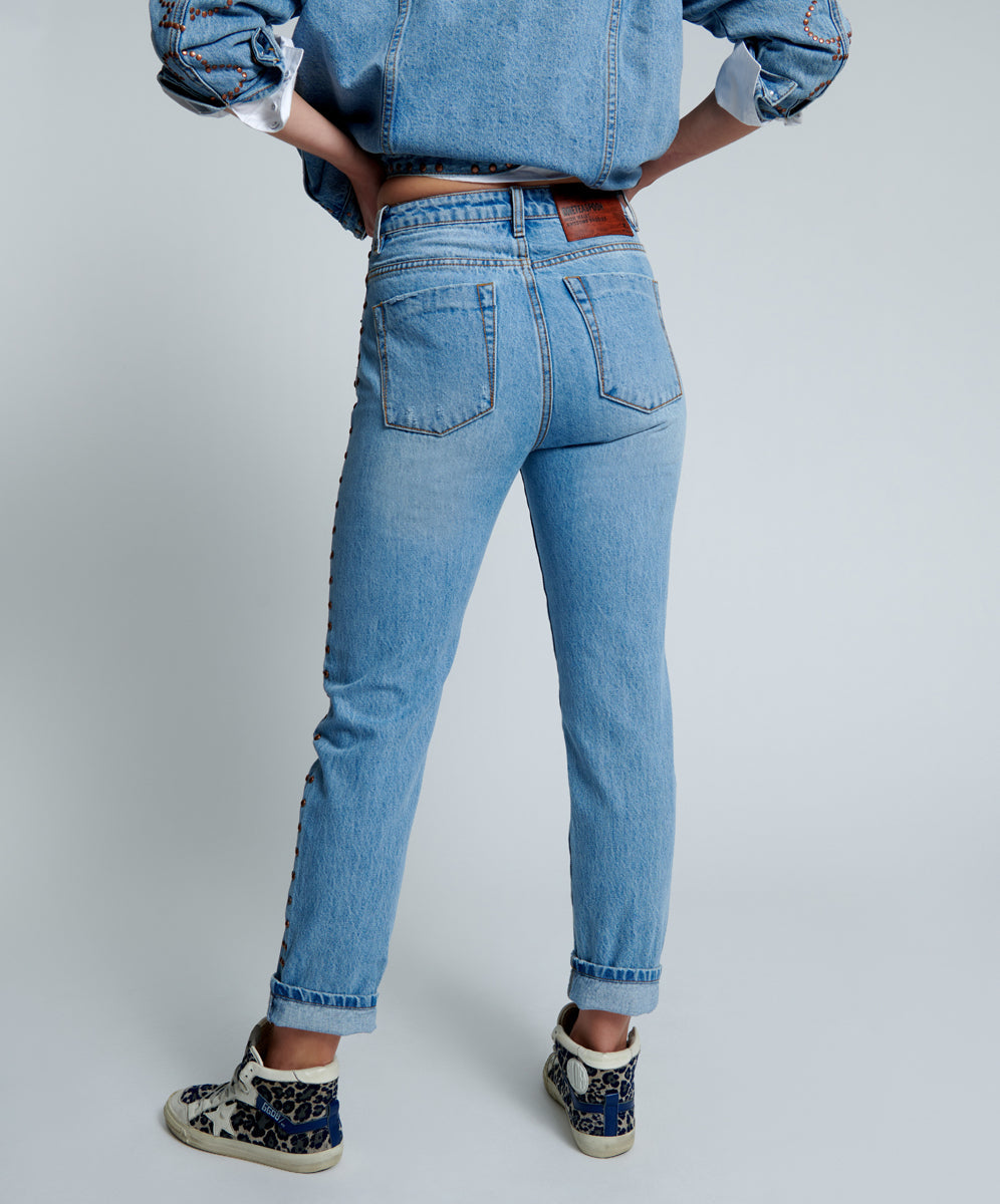 Awesome Baggies High Waist Straight Leg Denim Jeans - Ocean