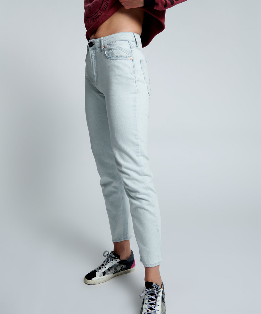 Legends High Waist Mom Fit Denim Jeans - Vanilla Sky