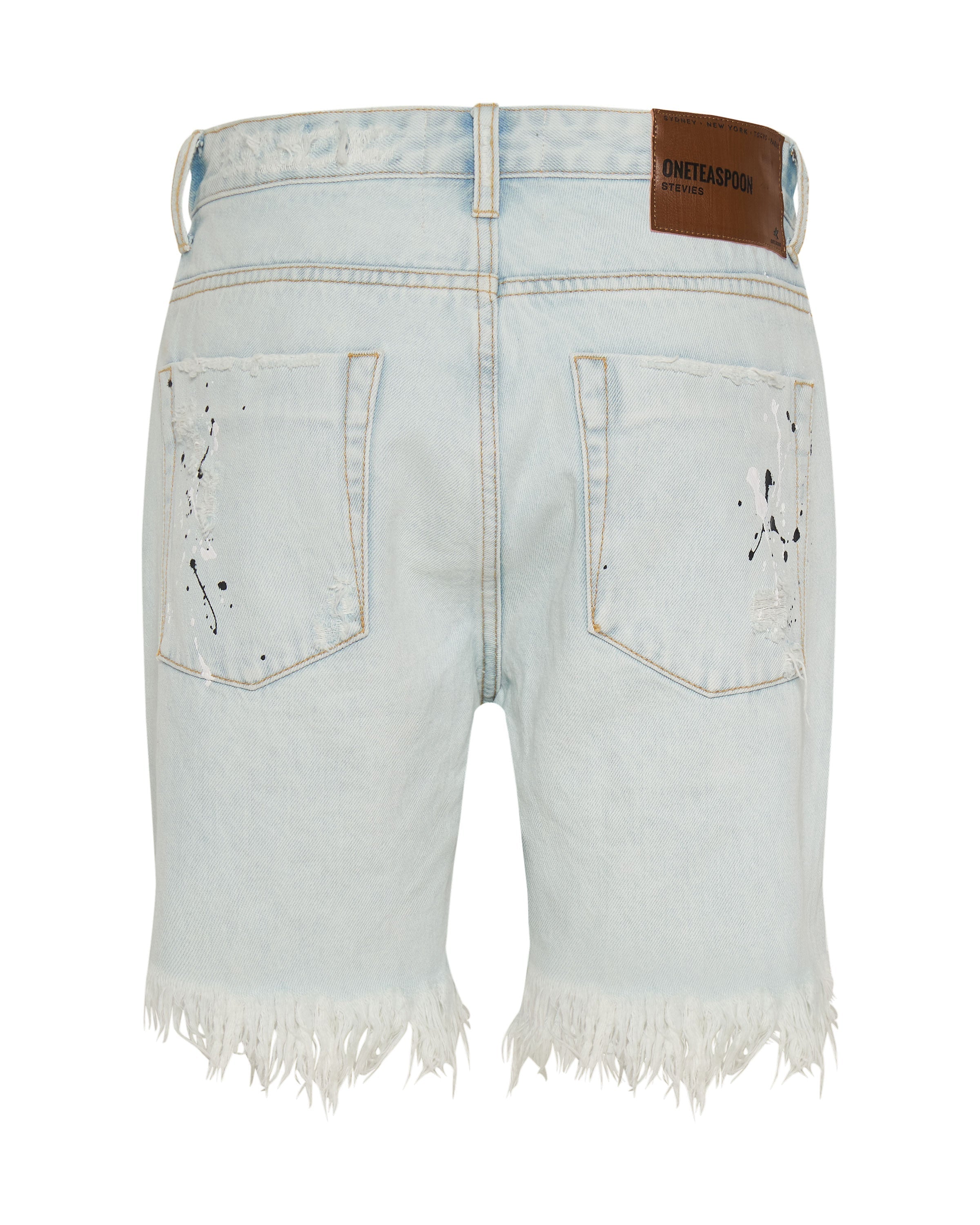 Stevies Low Waist Waist Long Length Boyfriend Denim Shorts - Florence Painted