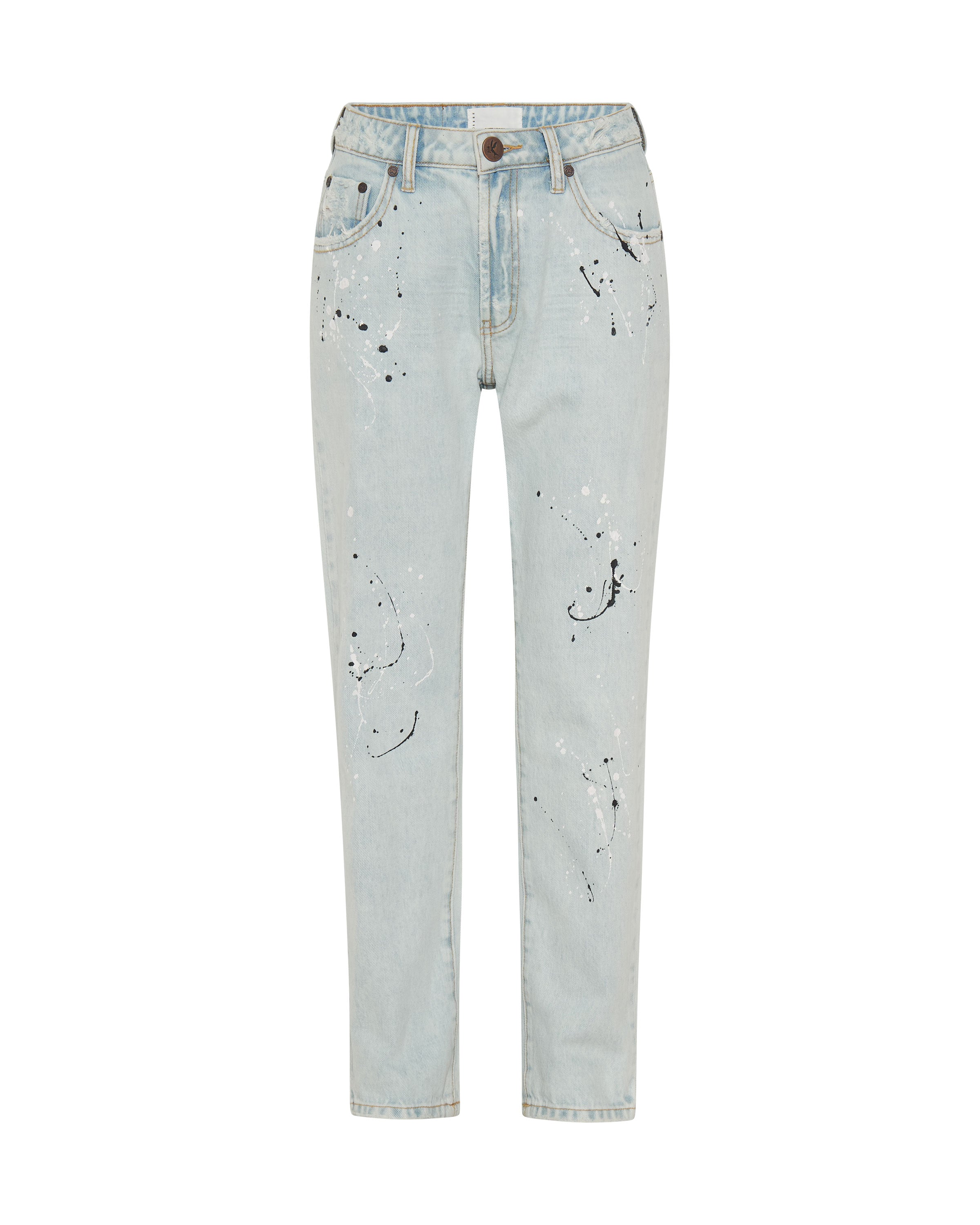 Awesome Baggies High Waist Straight Leg Denim Jeans - Florence Painted