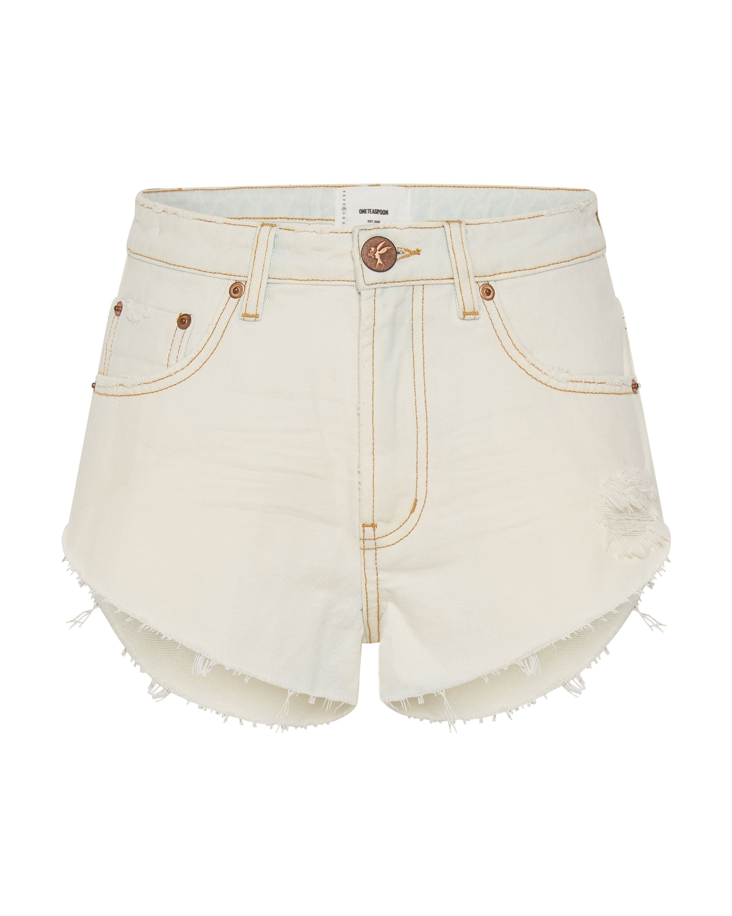 The One High Waist Cheeky Denim Shorts - Xanthe