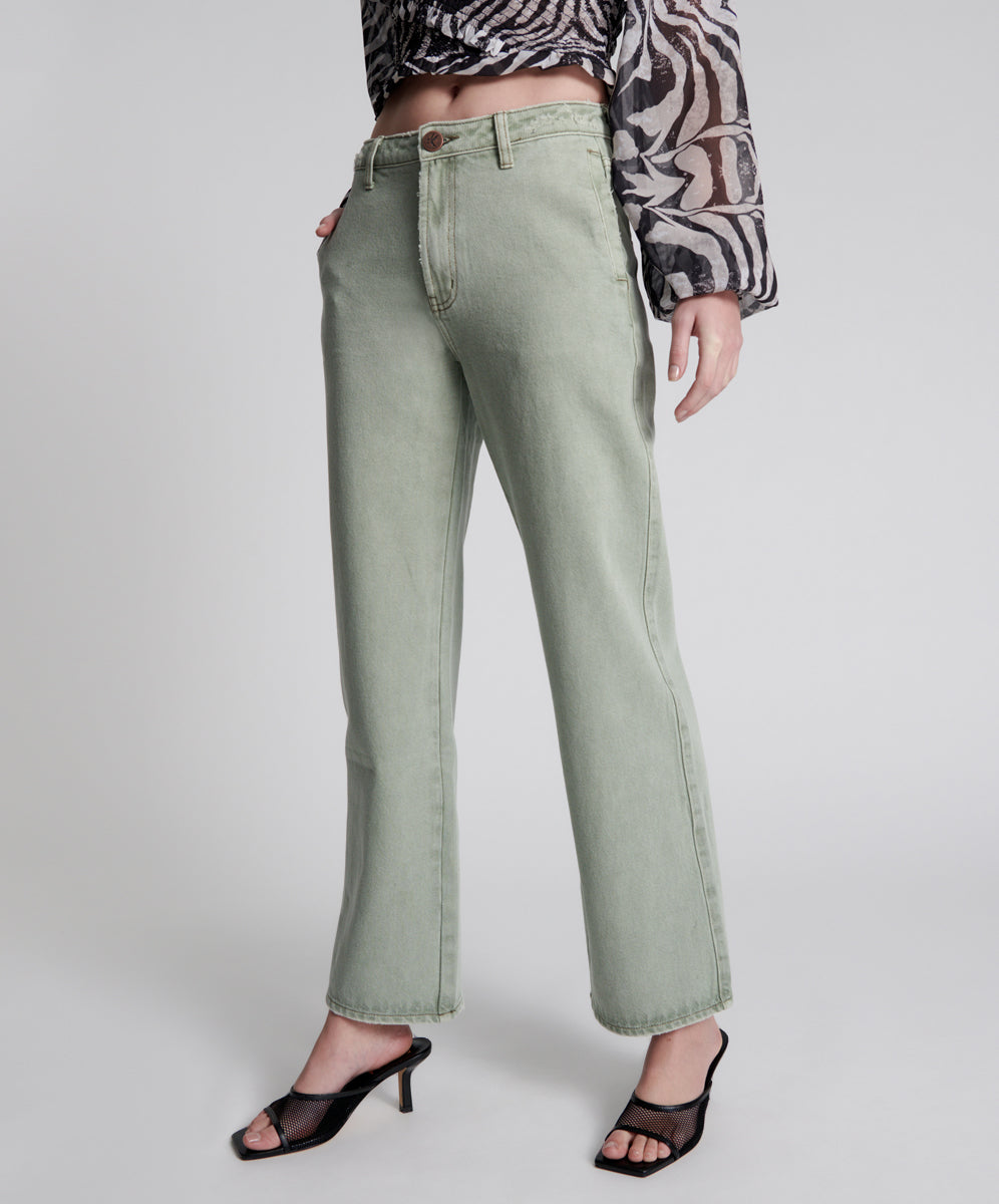 FADED KHAKI RYDERS HIGH WAIST WIDE LEG JEANS