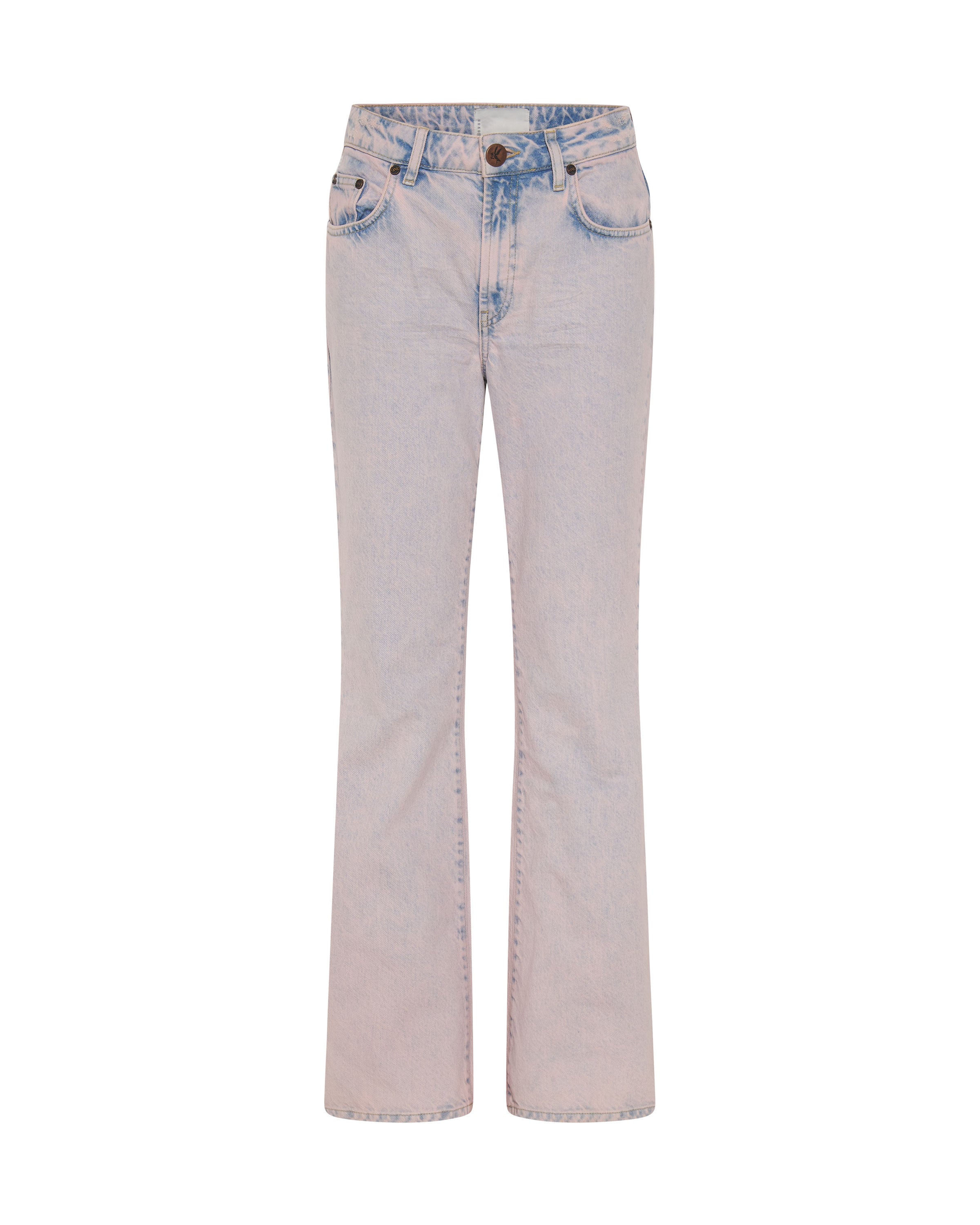 Charlie High Waist Slim Flared Denim Jeans - Pink Haze