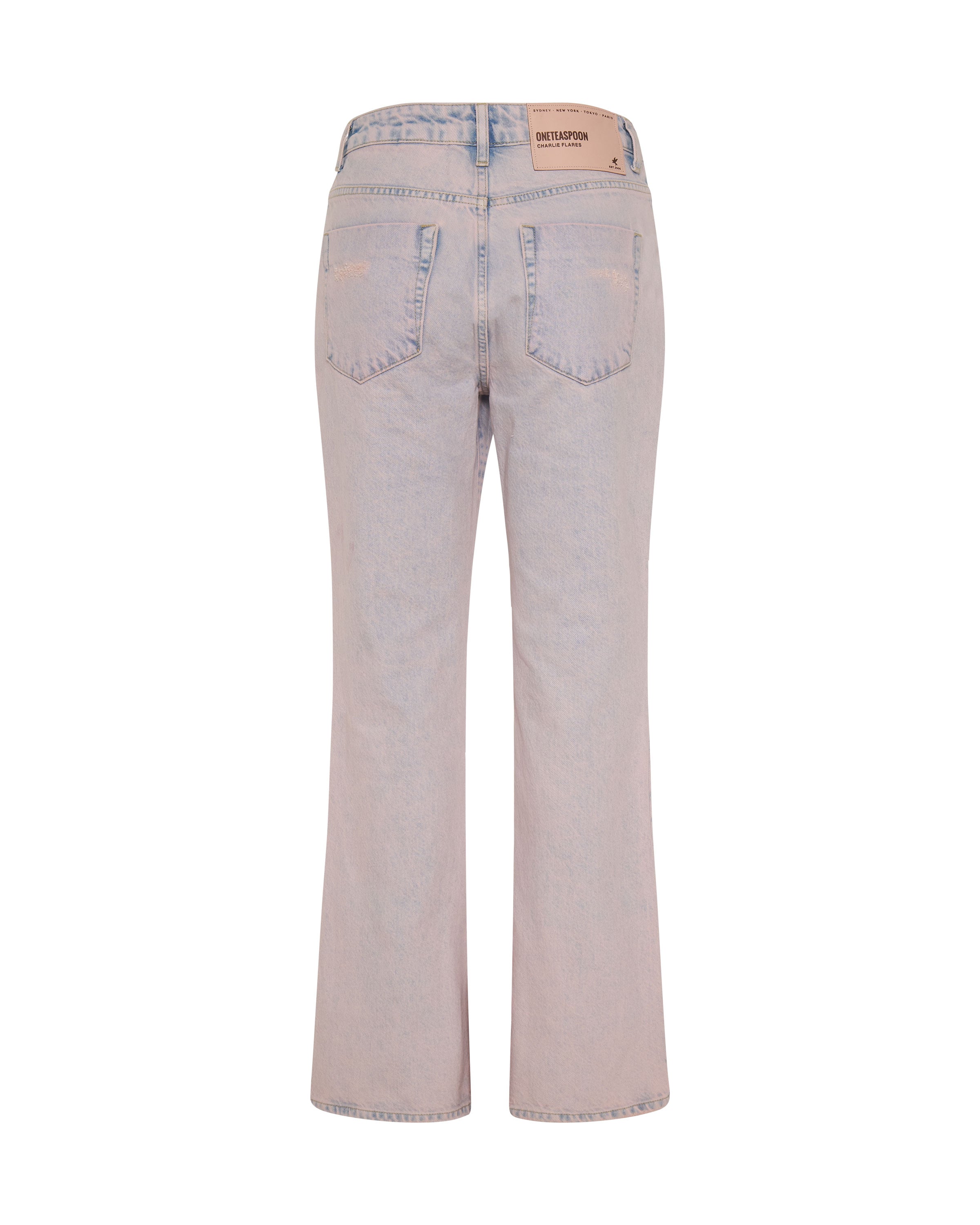 Charlie High Waist Slim Flared Denim Jeans - Pink Haze