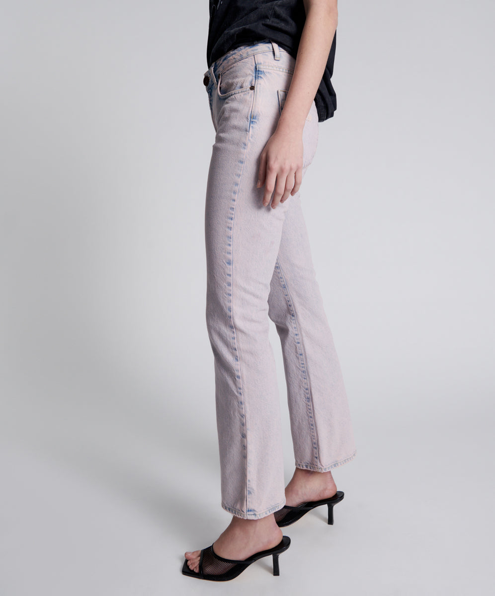 Charlie High Waist Slim Flared Denim Jeans - Pink Haze