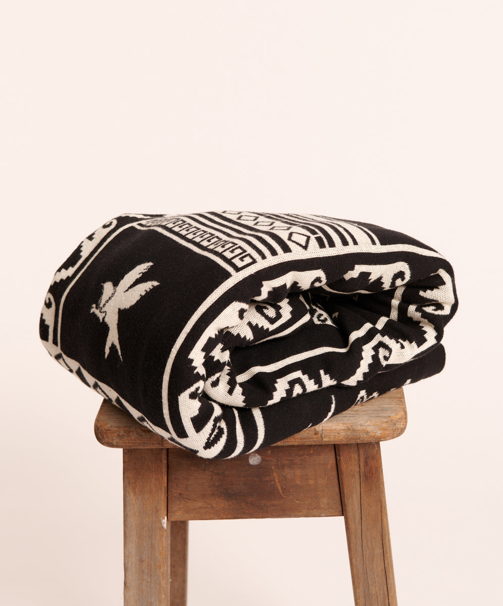 The Bower Knitted Blanket - Black