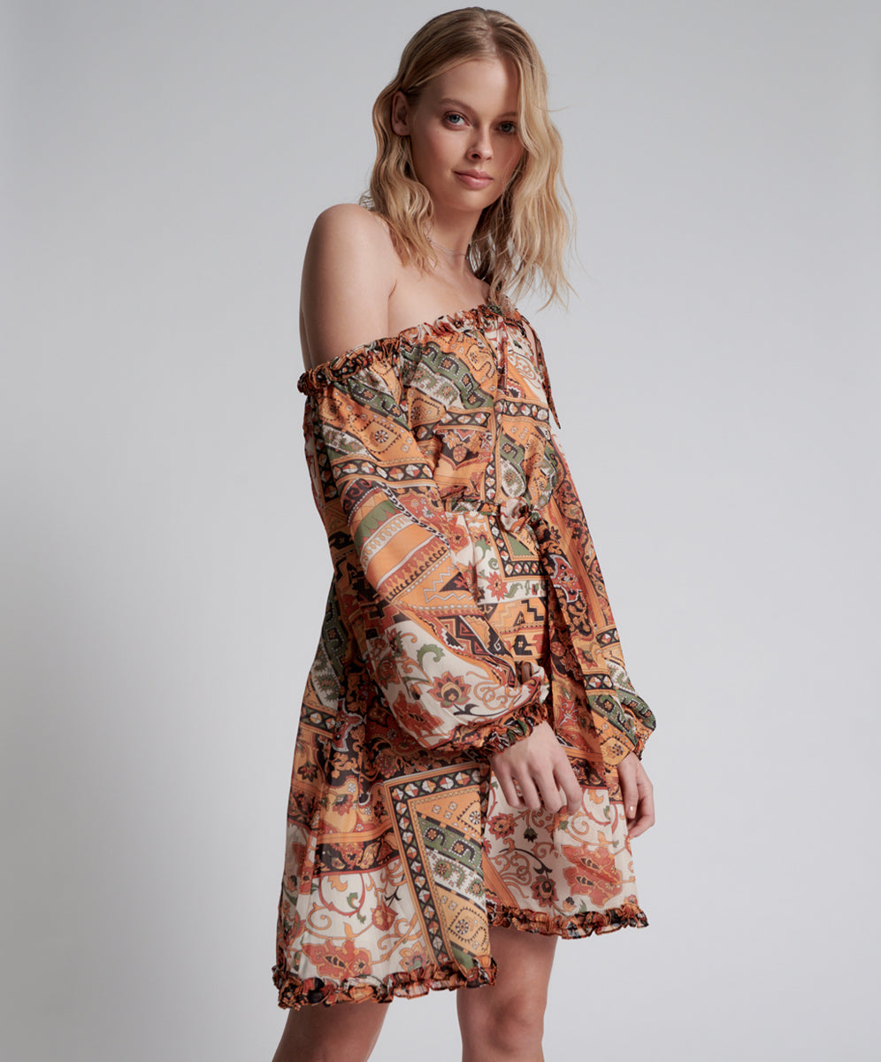 Bazaar Paisley One Shoulder Mini Dress - Paisley