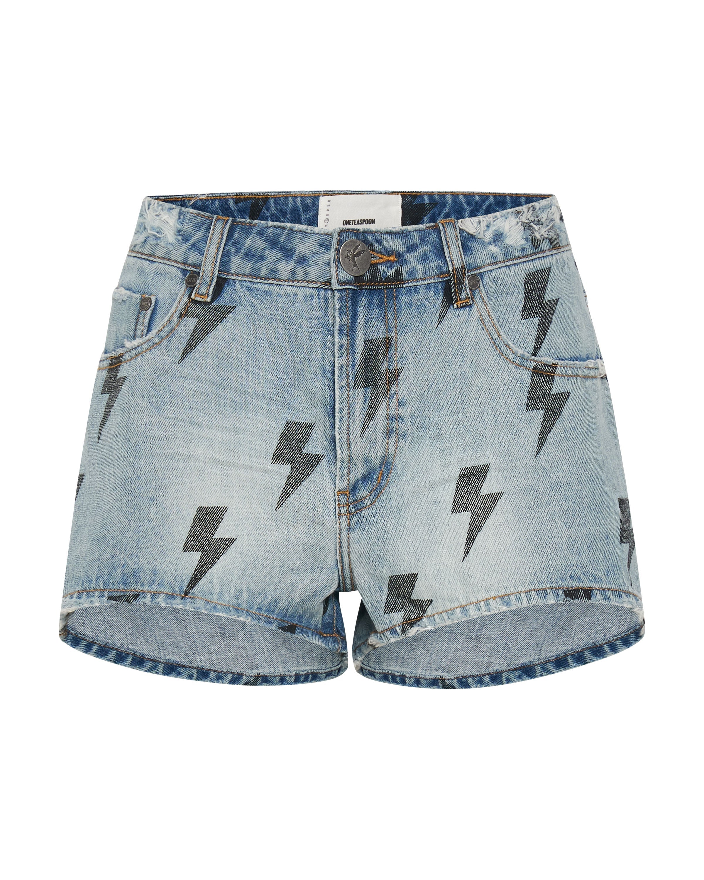 Bonitas High Waist Denim Shorts - Blue Lightning