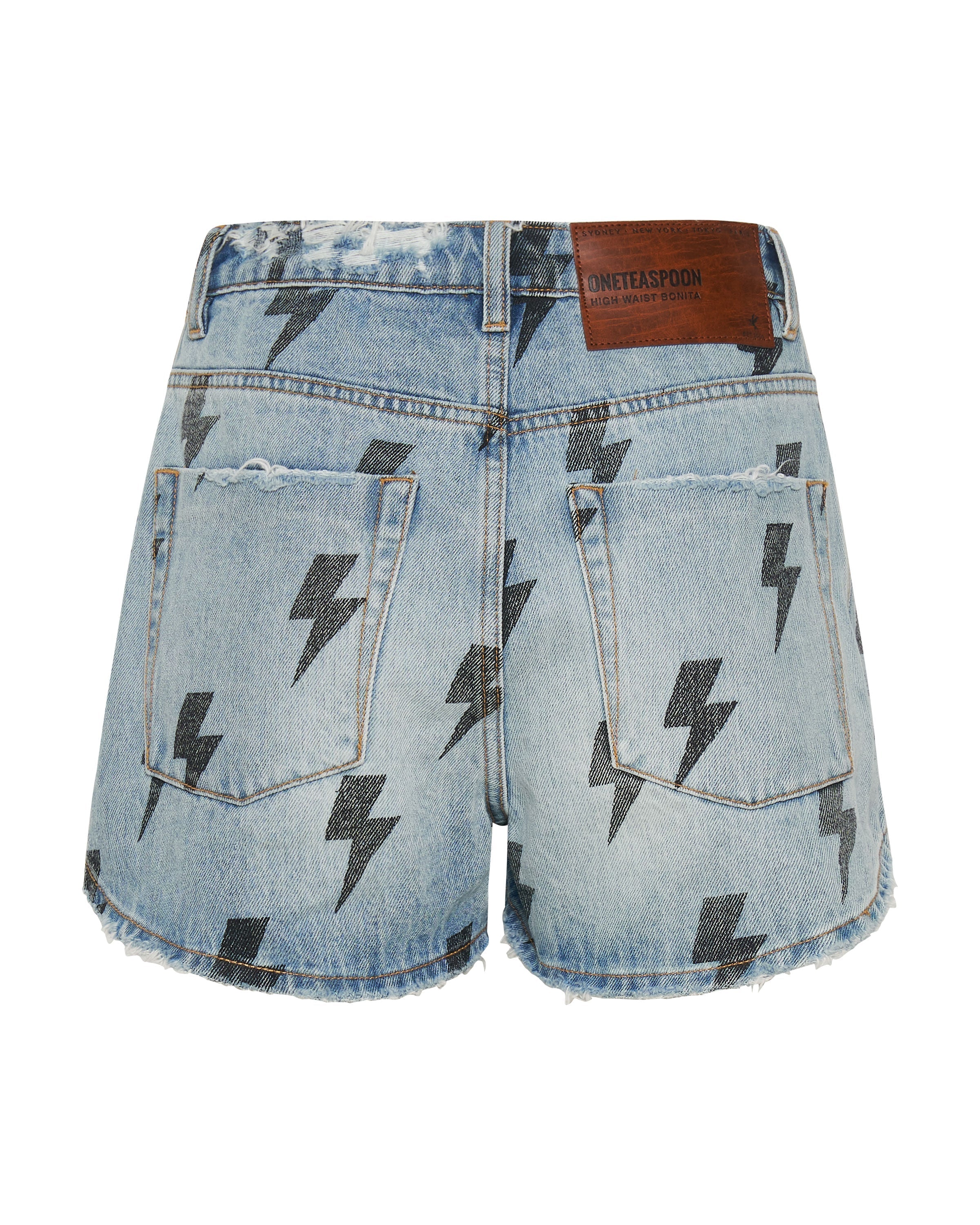 Bonitas High Waist Denim Shorts - Blue Lightning