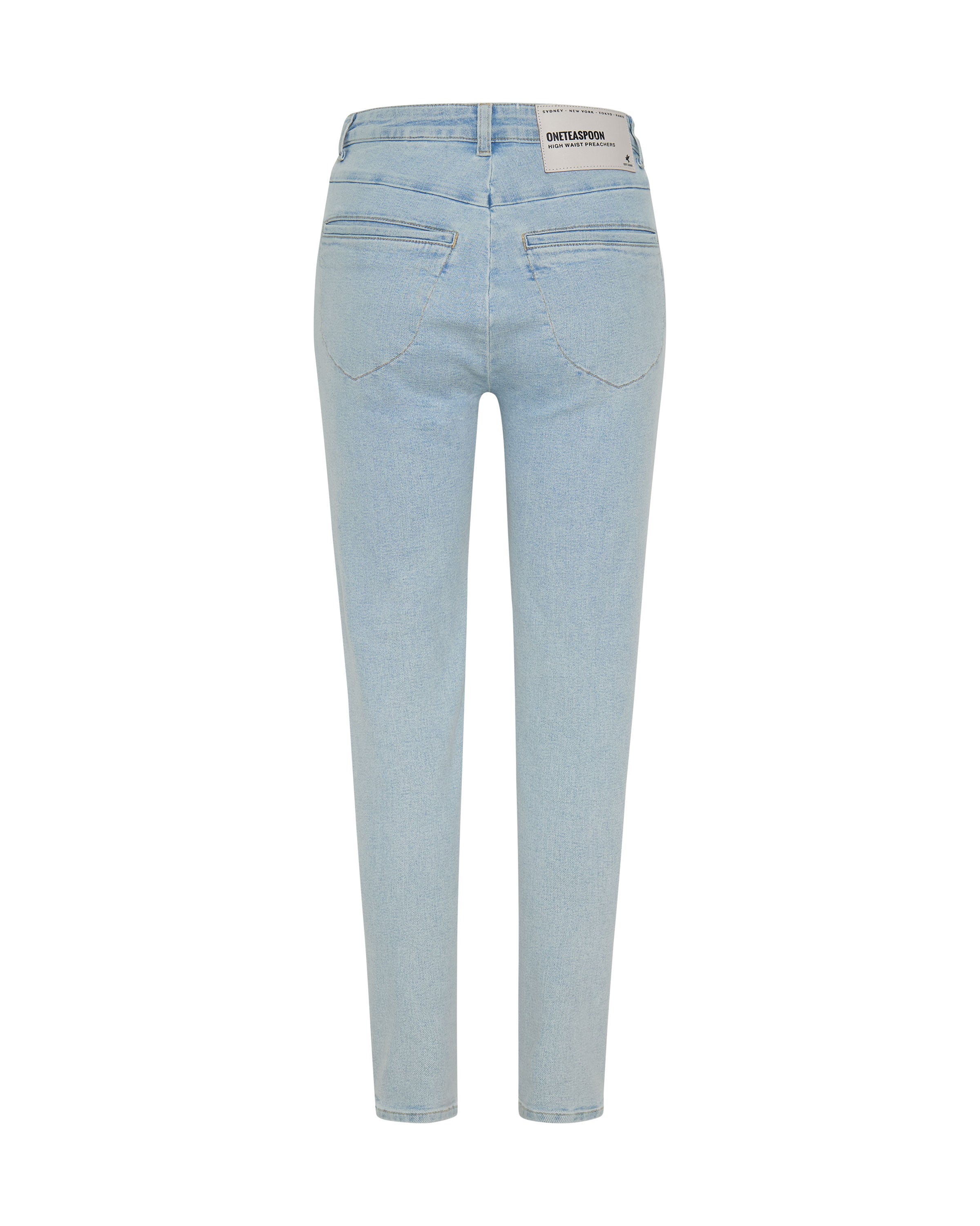 Preachers High Waist Skinny Stretch Denim Jeans - Best Blue