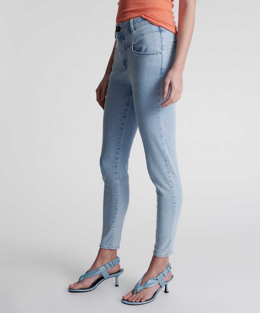 Preachers High Waist Skinny Stretch Denim Jeans - Best Blue