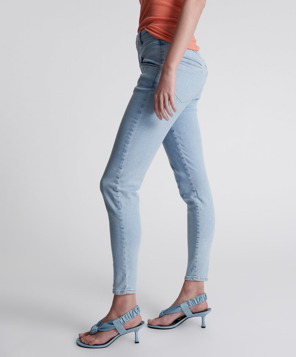 Preachers High Waist Skinny Stretch Denim Jeans - Best Blue