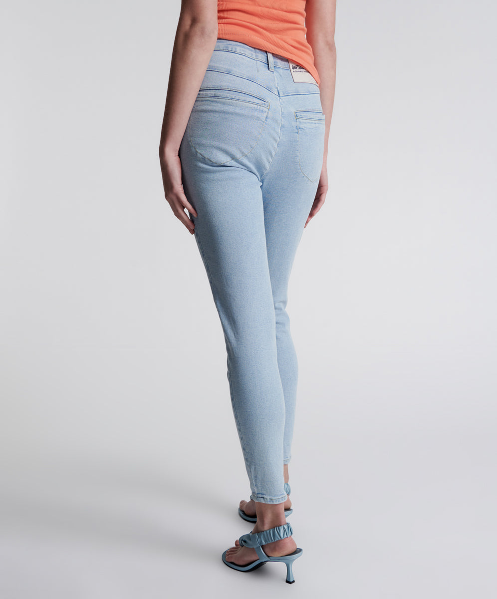 Preachers High Waist Skinny Stretch Denim Jeans - Best Blue