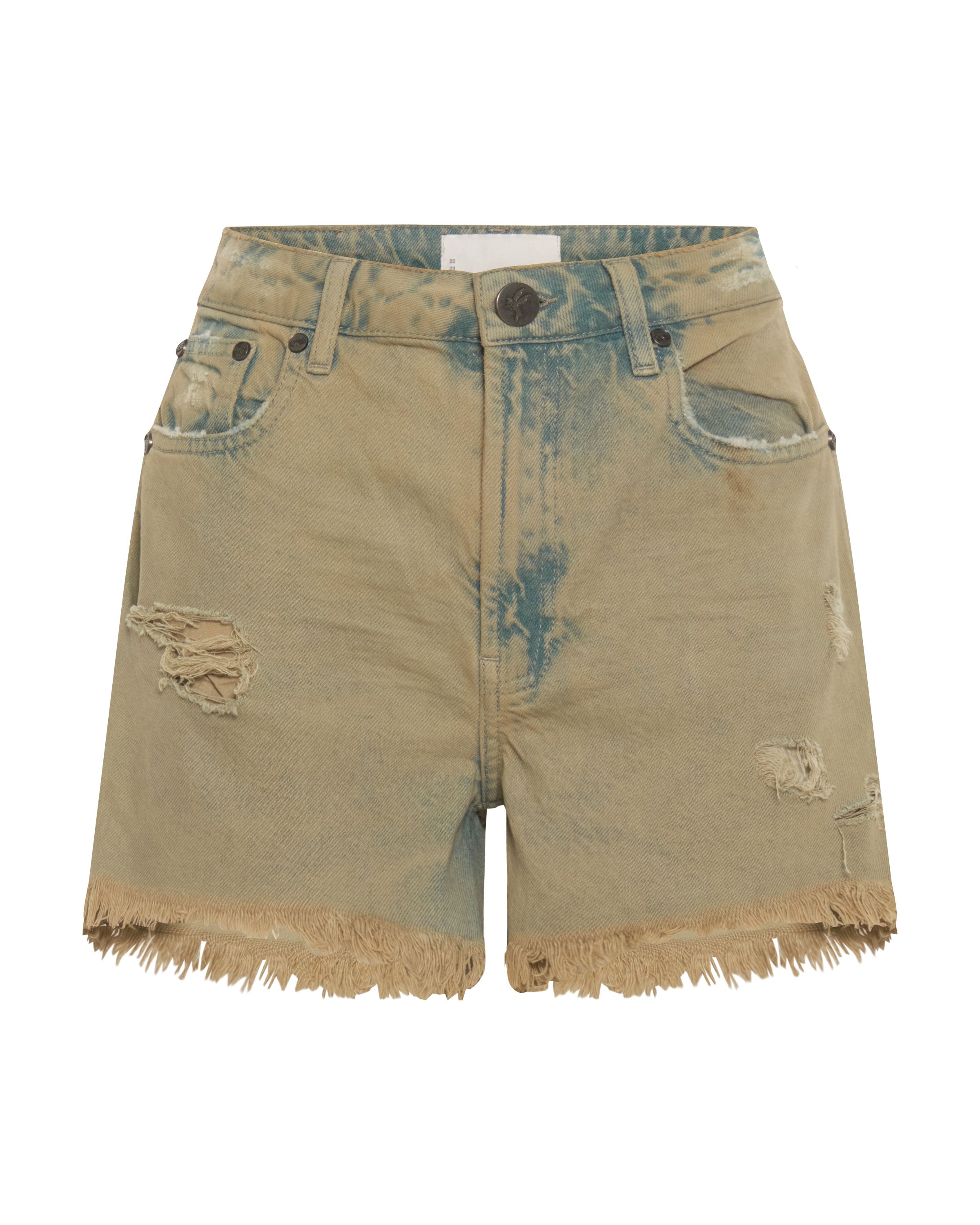 Legends High Waist Mom Fit Denim Shorts - Khaki Haze