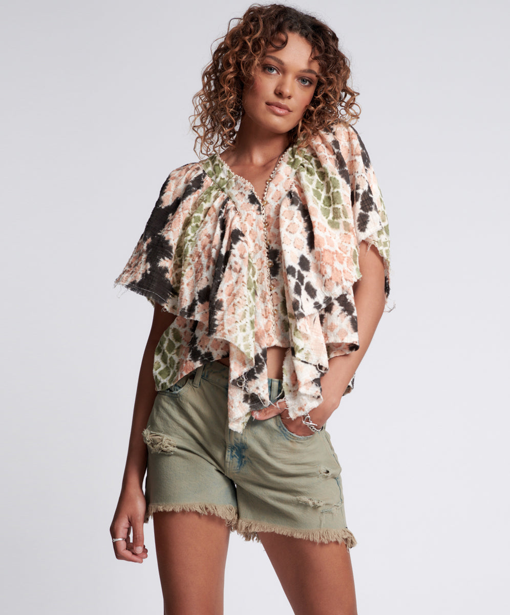 Legends High Waist Mom Fit Denim Shorts - Khaki Haze