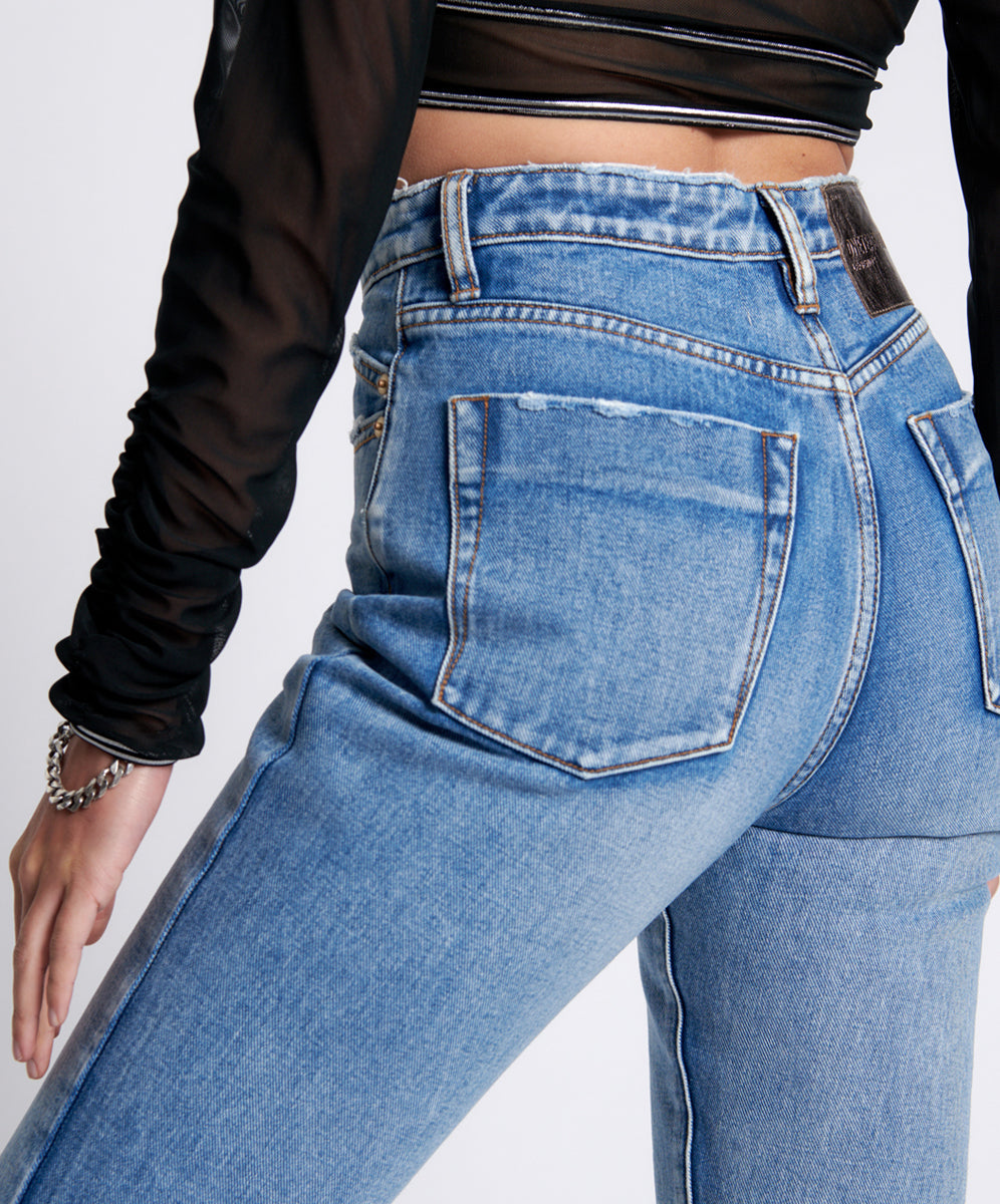 Legends High Waist Mom Fit Denim Jeans - Berlin Blue