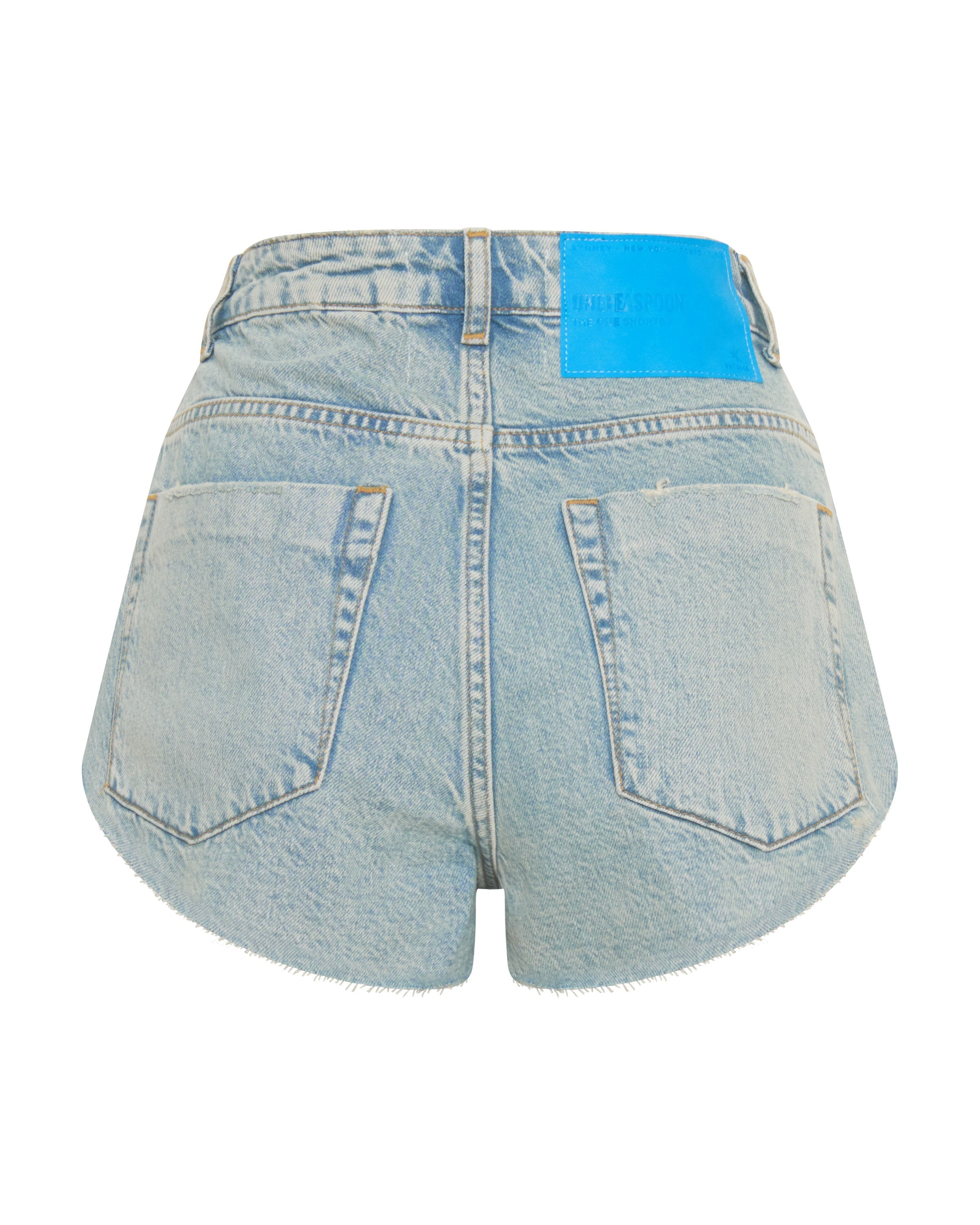 The One High Waist Cheeky Denim Shorts - Kansas Acid