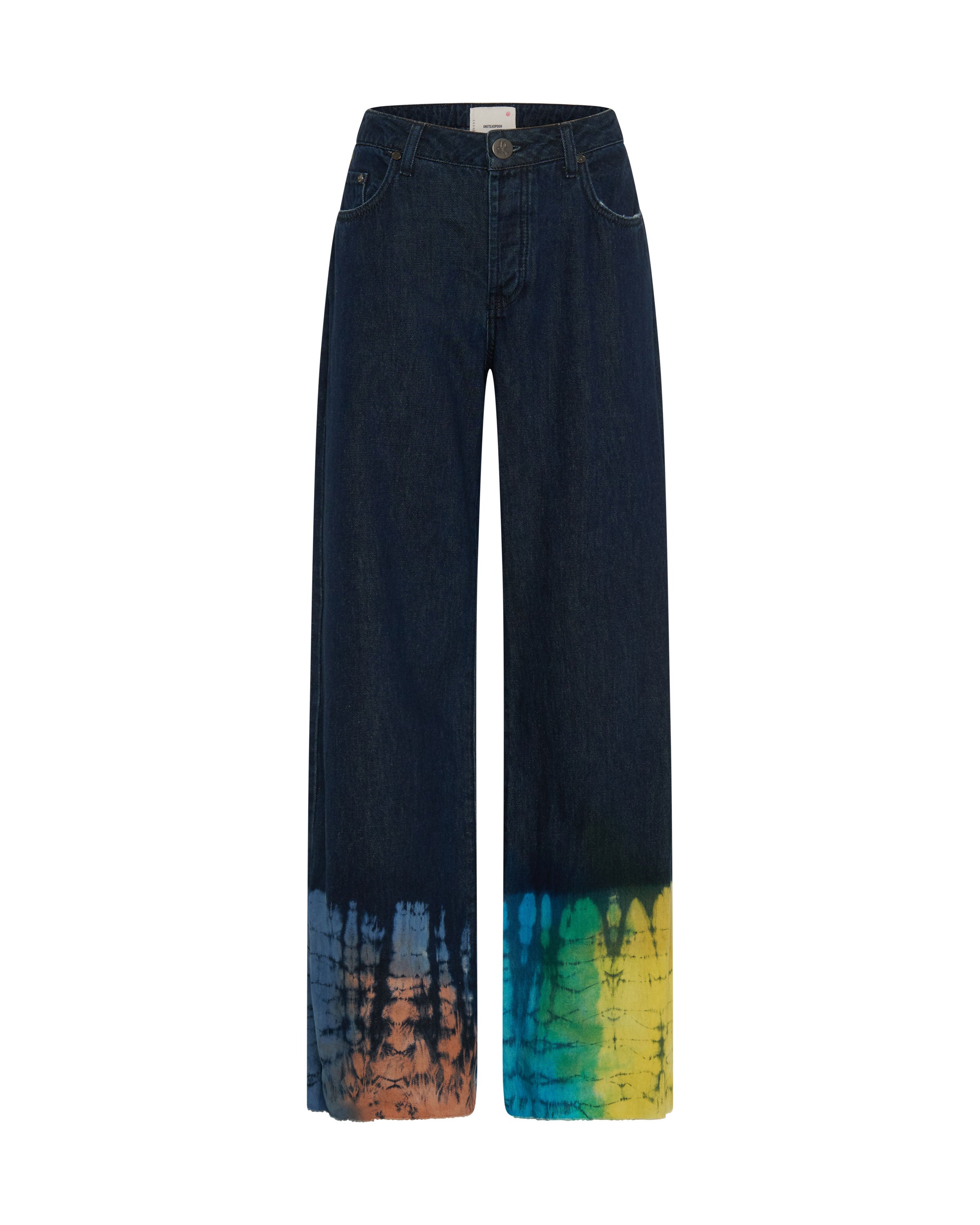 Jackson Mid Waist Wide Leg Denim Jeans - Paint Dipped