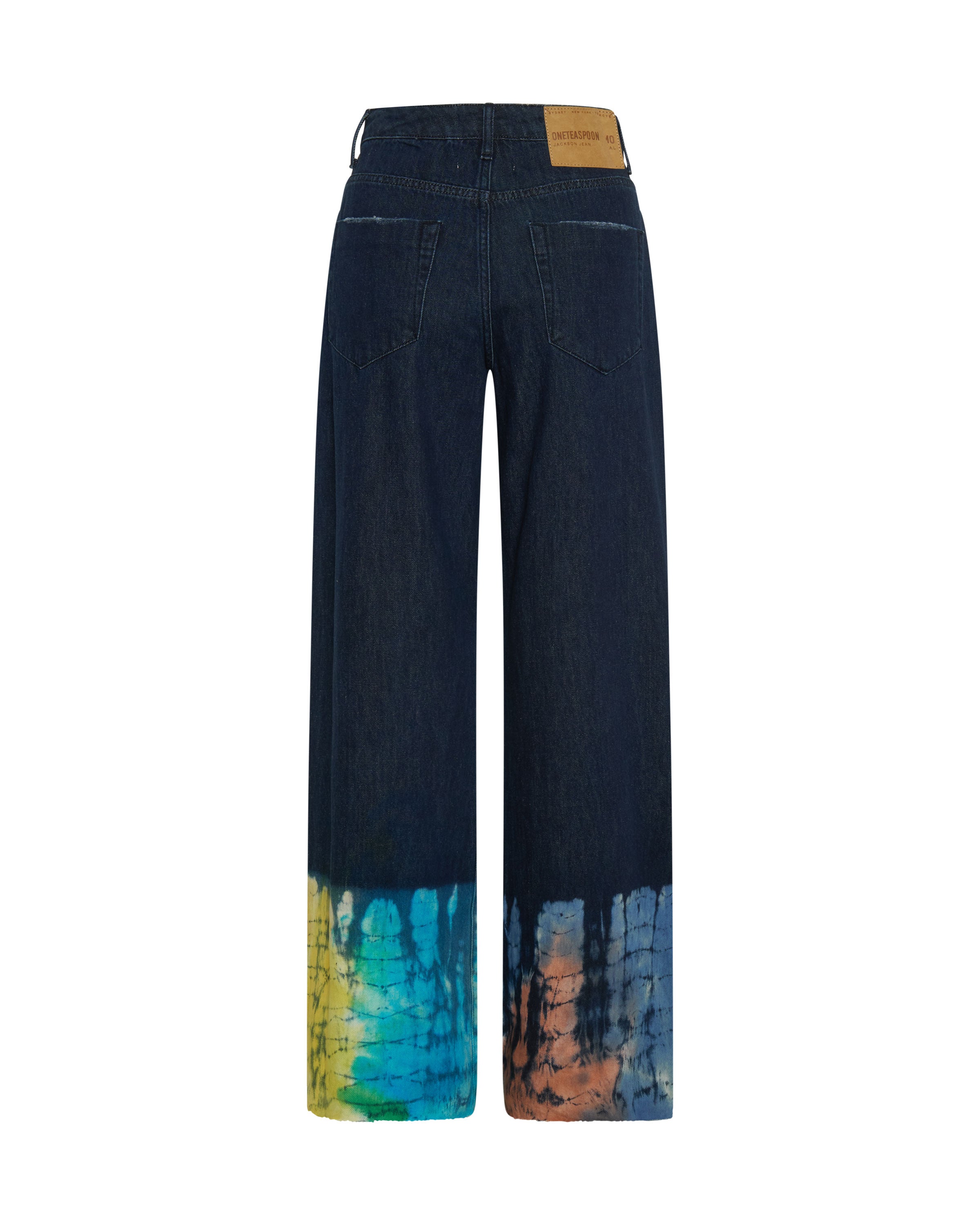 Jackson Mid Waist Wide Leg Denim Jeans - Paint Dipped