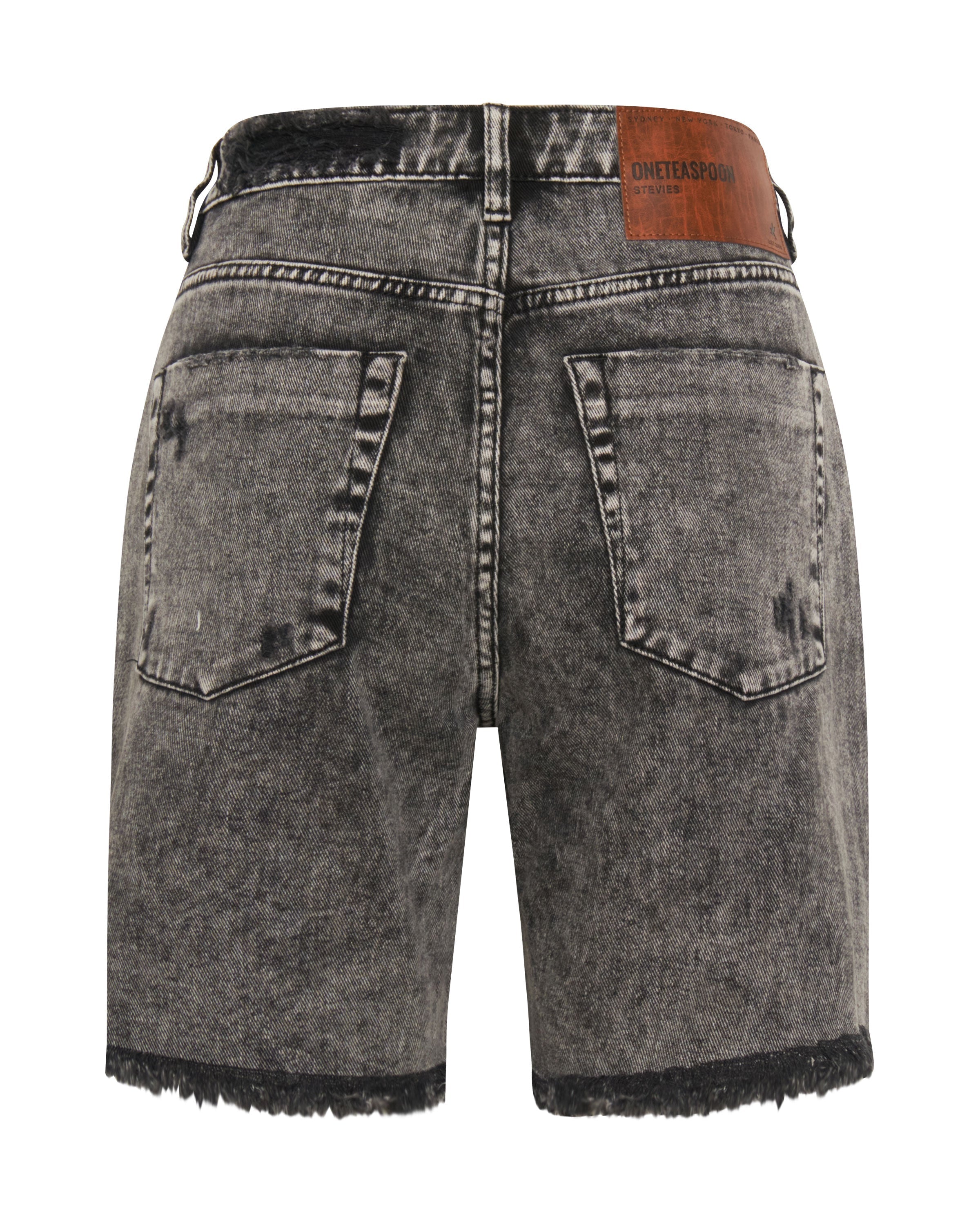 Stevies Low Waist Waist Long Length Boyfriend Denim Shorts - Rodeo Grey