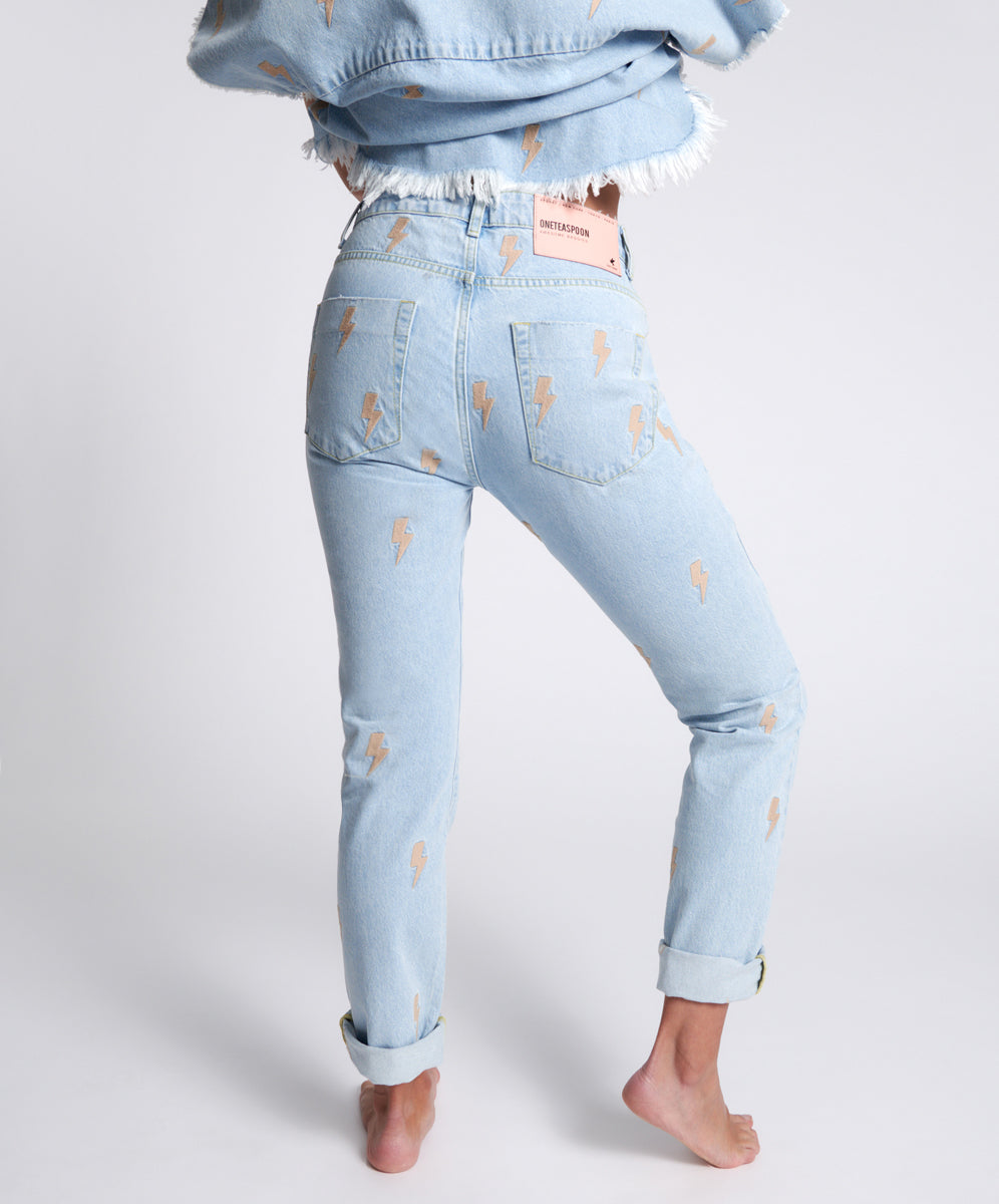 Awesome Baggies High Waist Straight Leg Denim Jeans - Best Blue