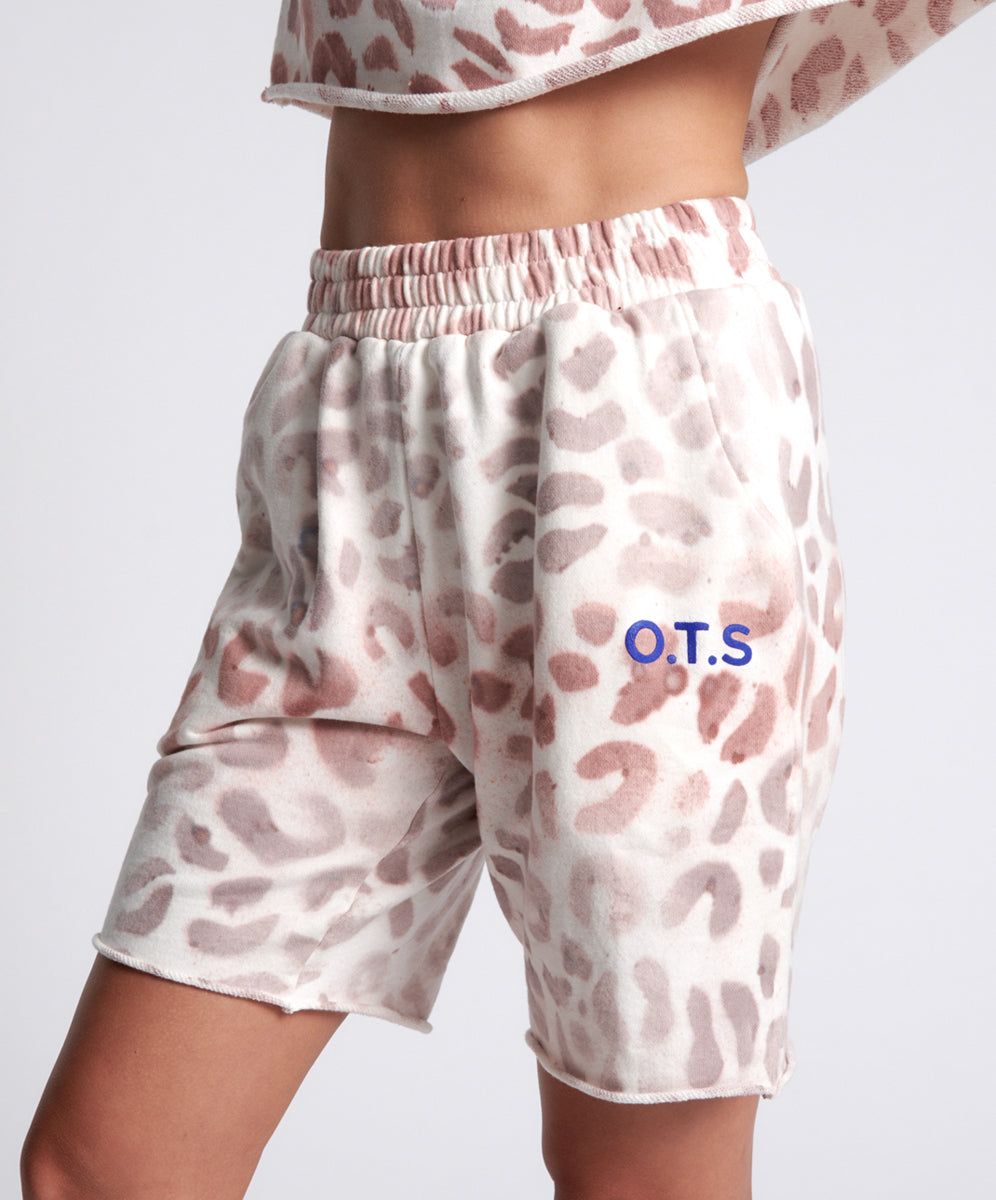 O.T.S High Waist Kick Shorts - Pink Animal