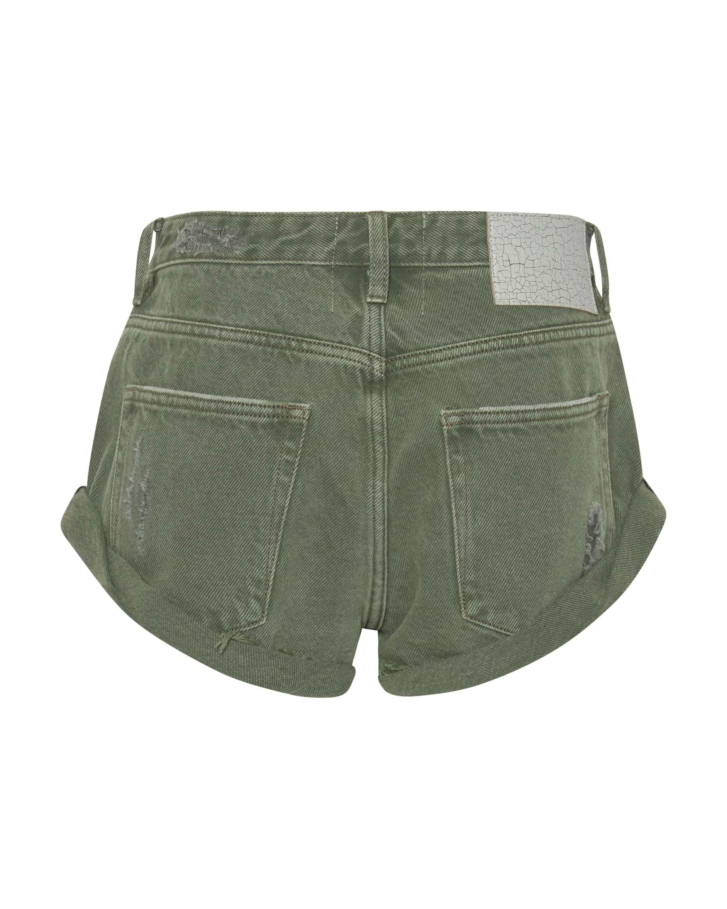 Bandits Low Waist Denim Shorts - Archived Military Khaki