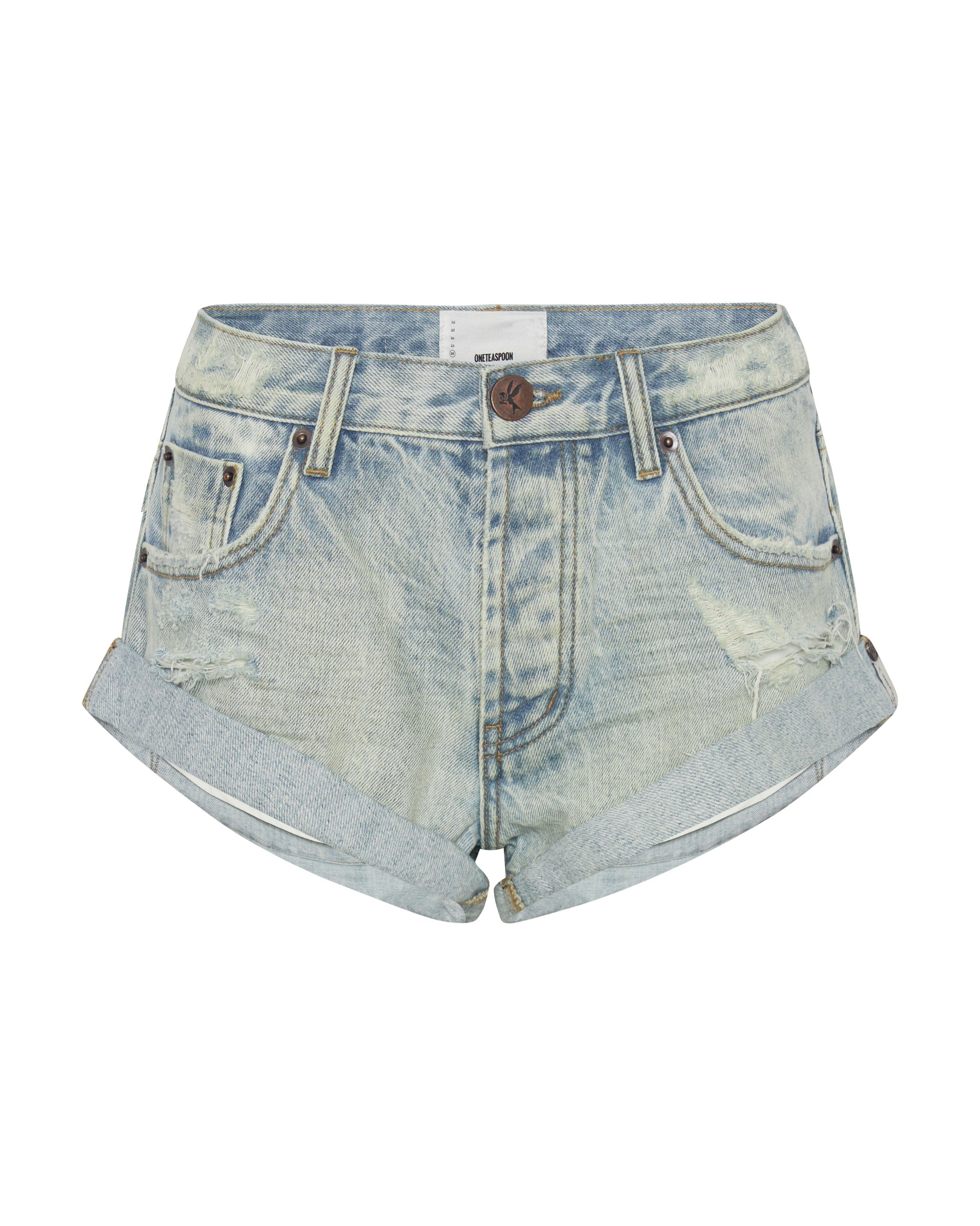 Bandits Low Waist Denim Shorts - Archived Kansas Blue