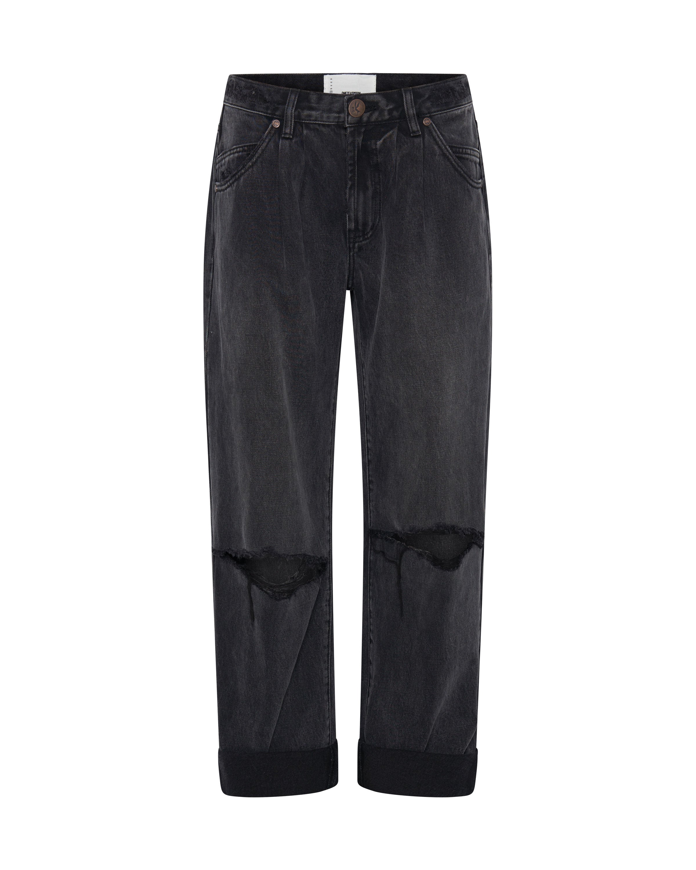 Smiths Low Waist Wide Leg Denim Jeans - Faded Black