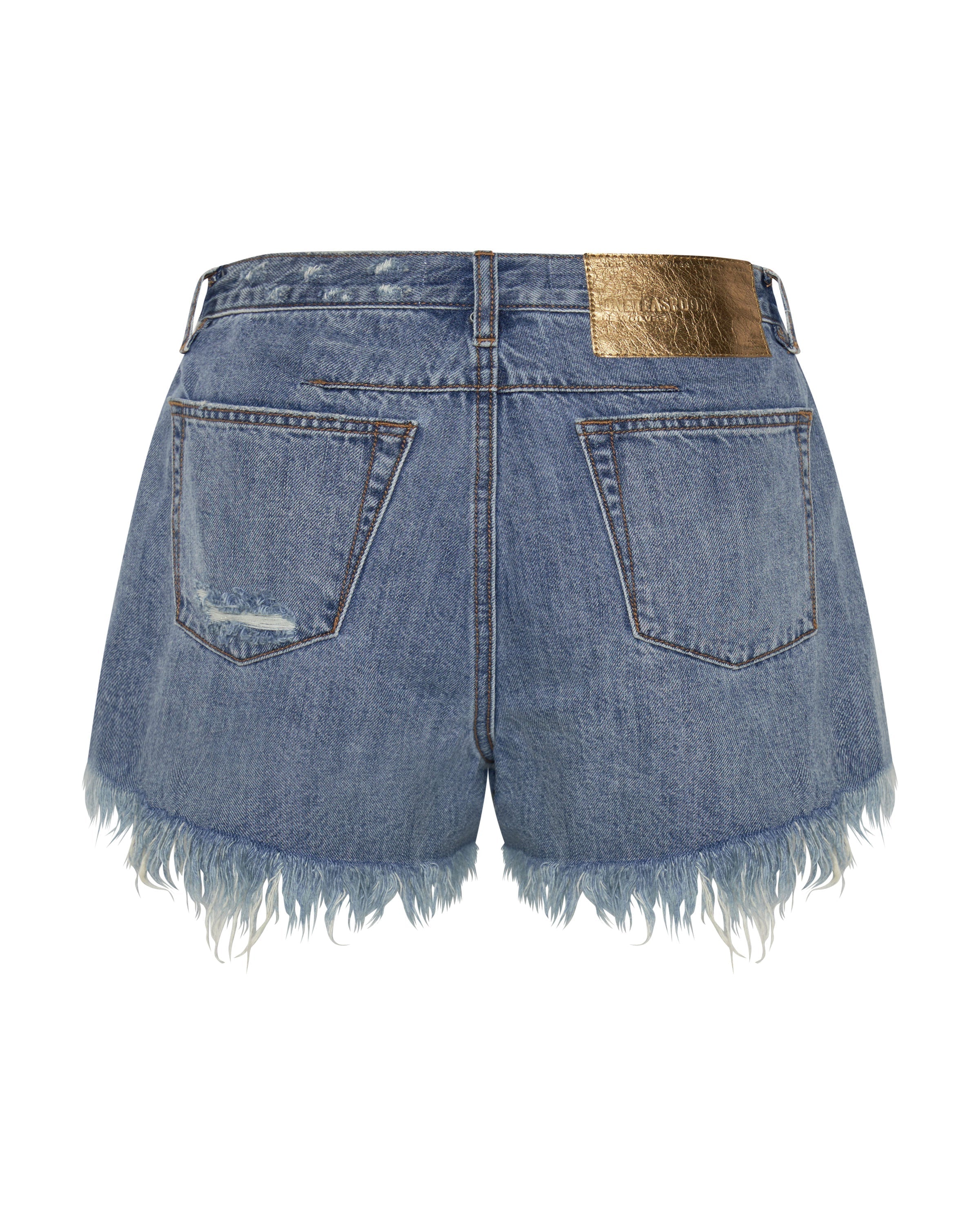 Le Wolves Mid Waist Mid Length Denim Shorts - Johnny Blue