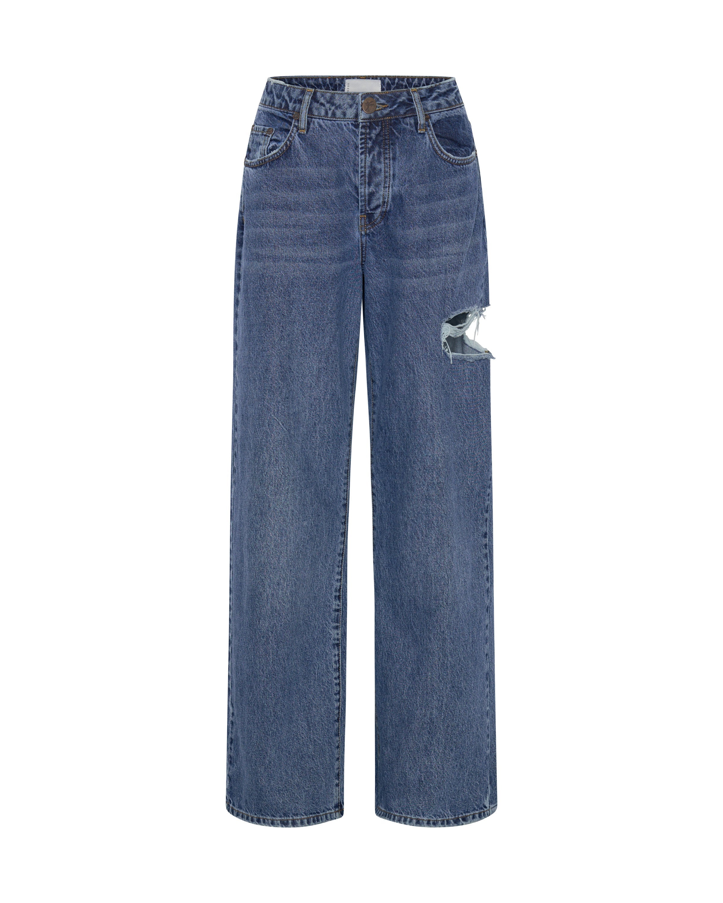 Jackson Mid Waist Wide Leg Denim Jeans - Rosewood