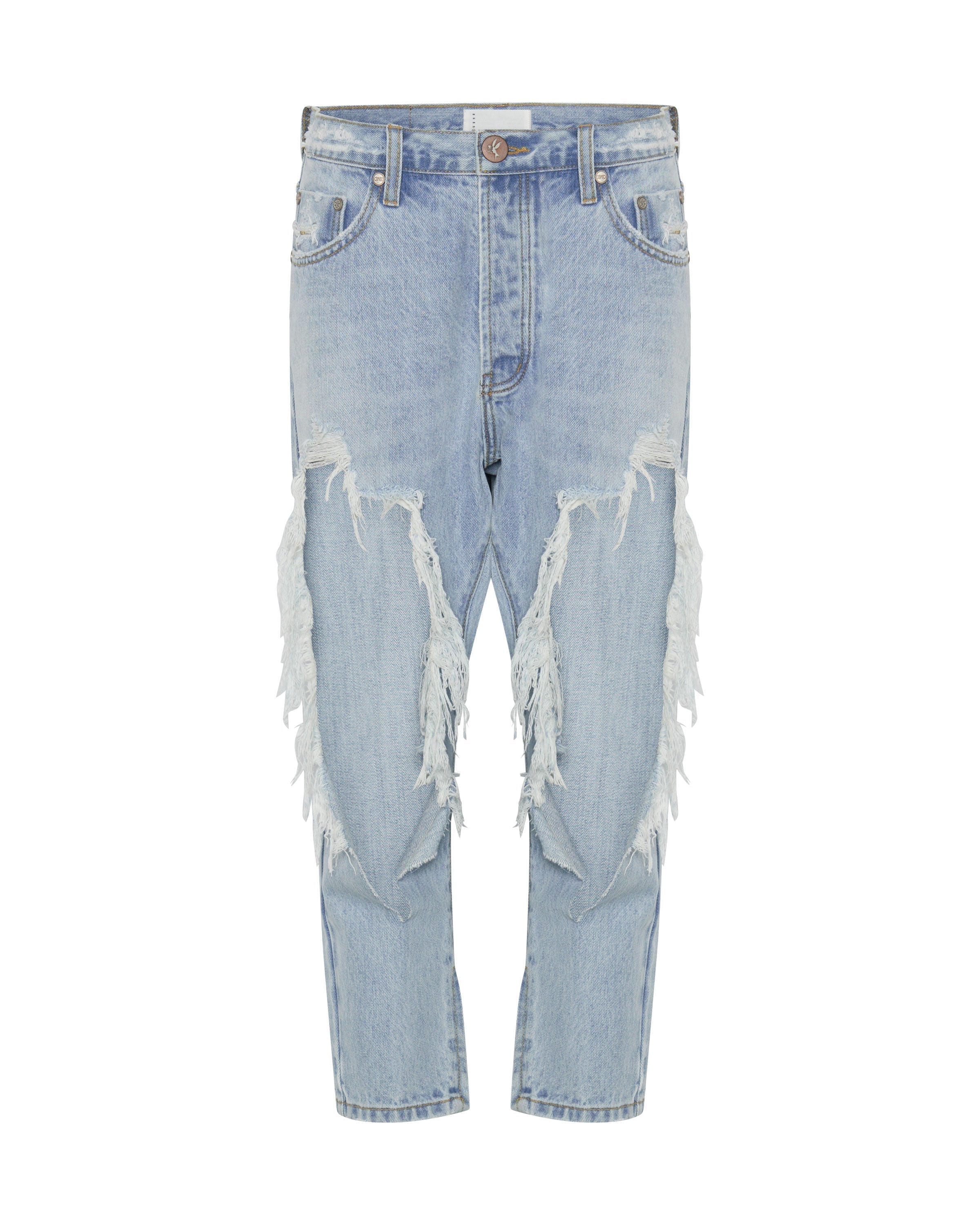 Kingpins Low Waist Cropped Boyfriend Denim Jeans - Fleetwood