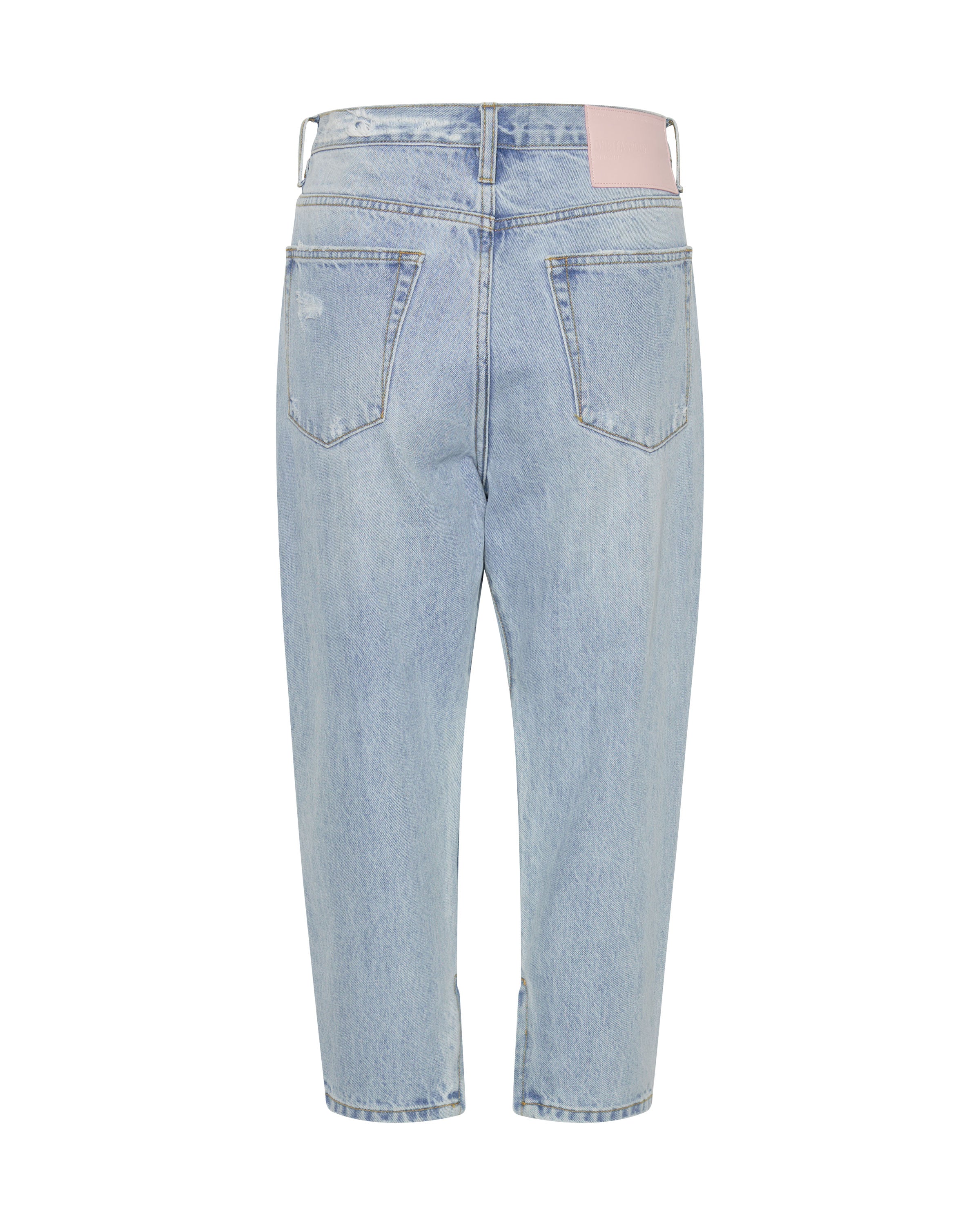 Kingpins Low Waist Cropped Boyfriend Denim Jeans - Fleetwood