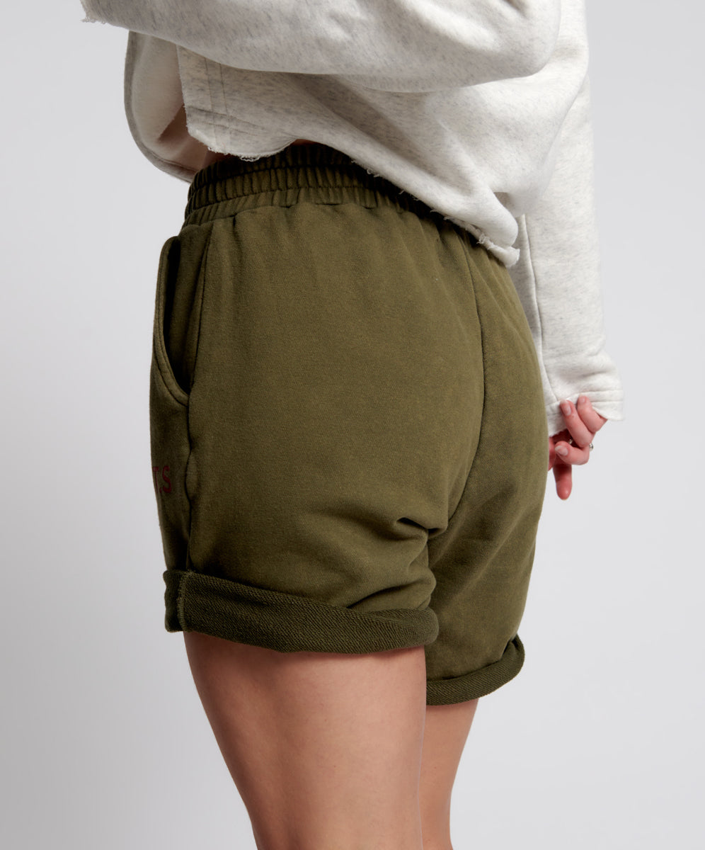 O.T.S. High Waist Kick Shorts - Khaki