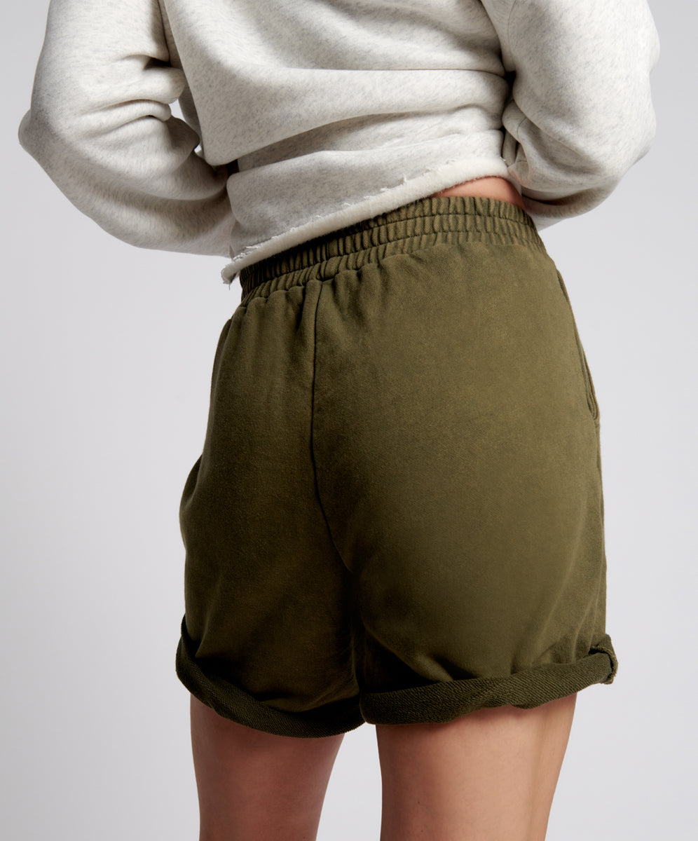 O.T.S. High Waist Kick Shorts - Khaki