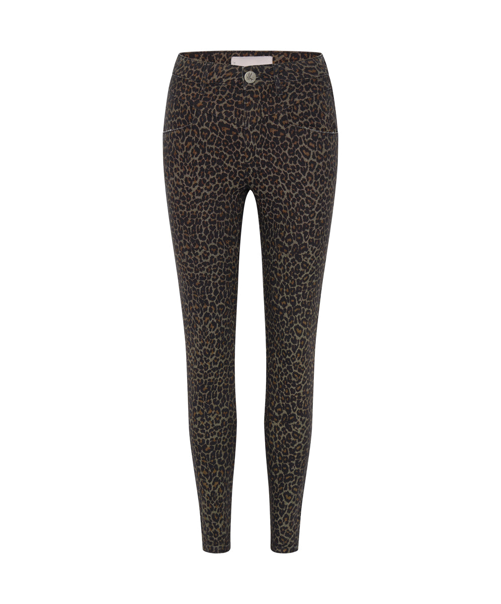 Preachers High Waist Skinny Stretch Denim Jeans - Leopard