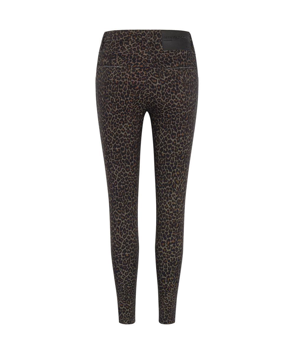 Preachers High Waist Skinny Stretch Denim Jeans - Leopard