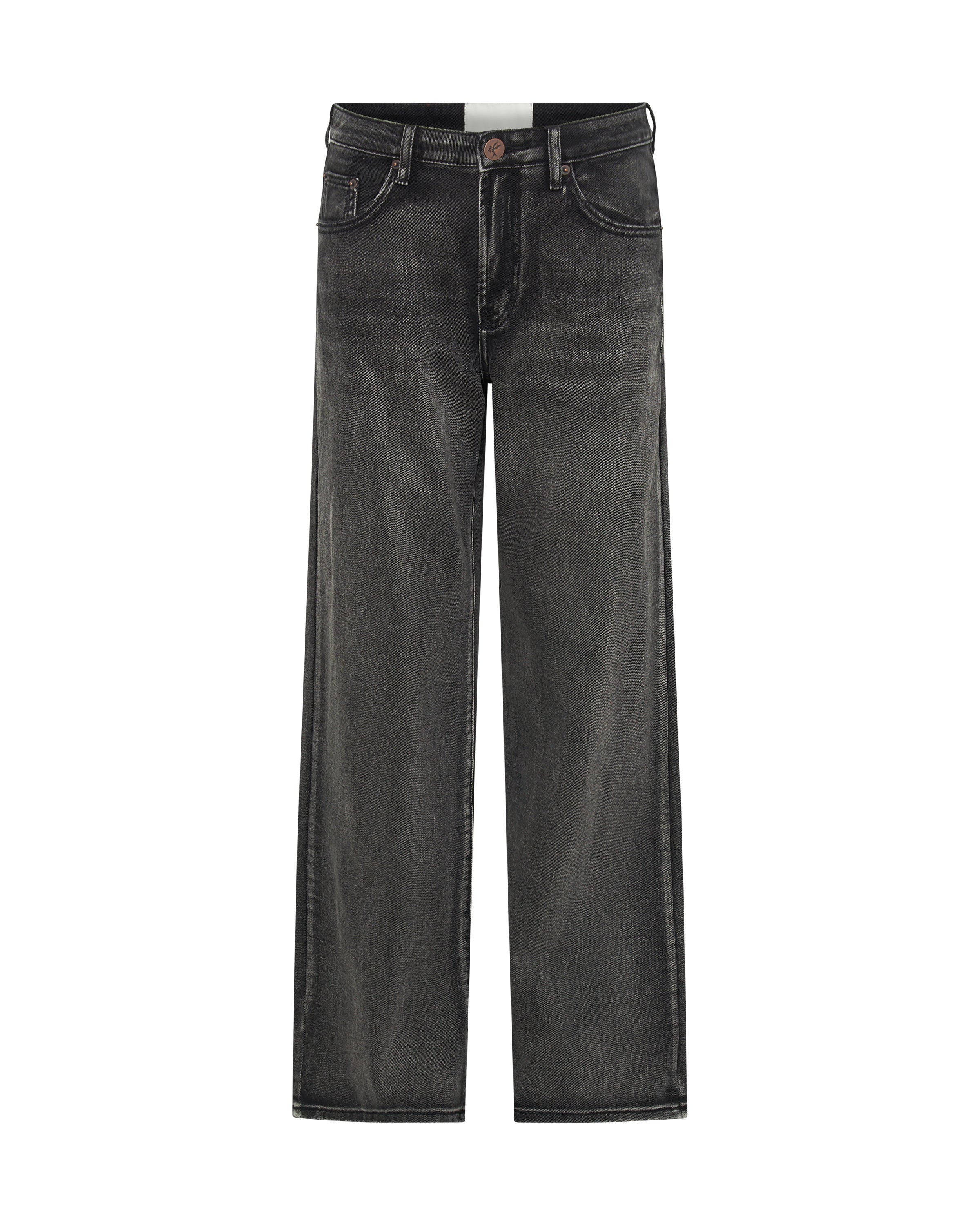 Jackson Mid Waist Wide Leg Denim Jeans - Faded Black