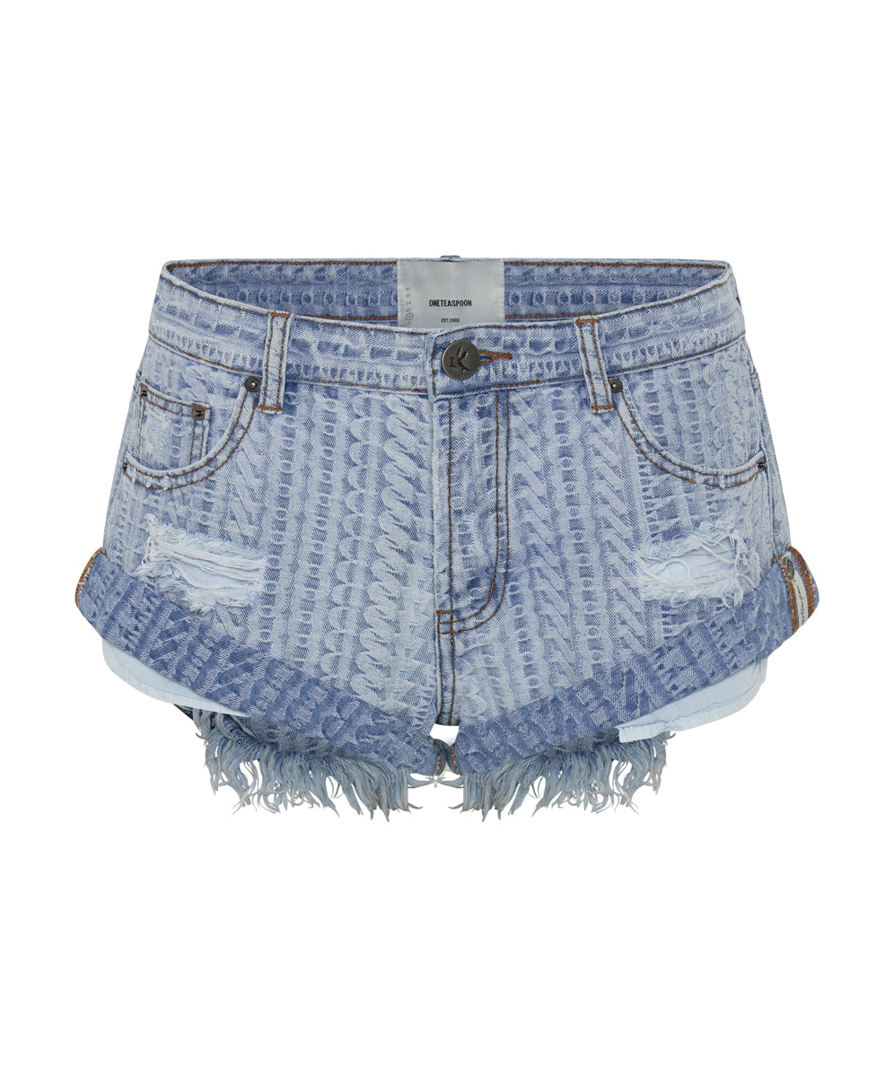 Bandits Low Waist Denim Shorts - Archived Logo Light Blue