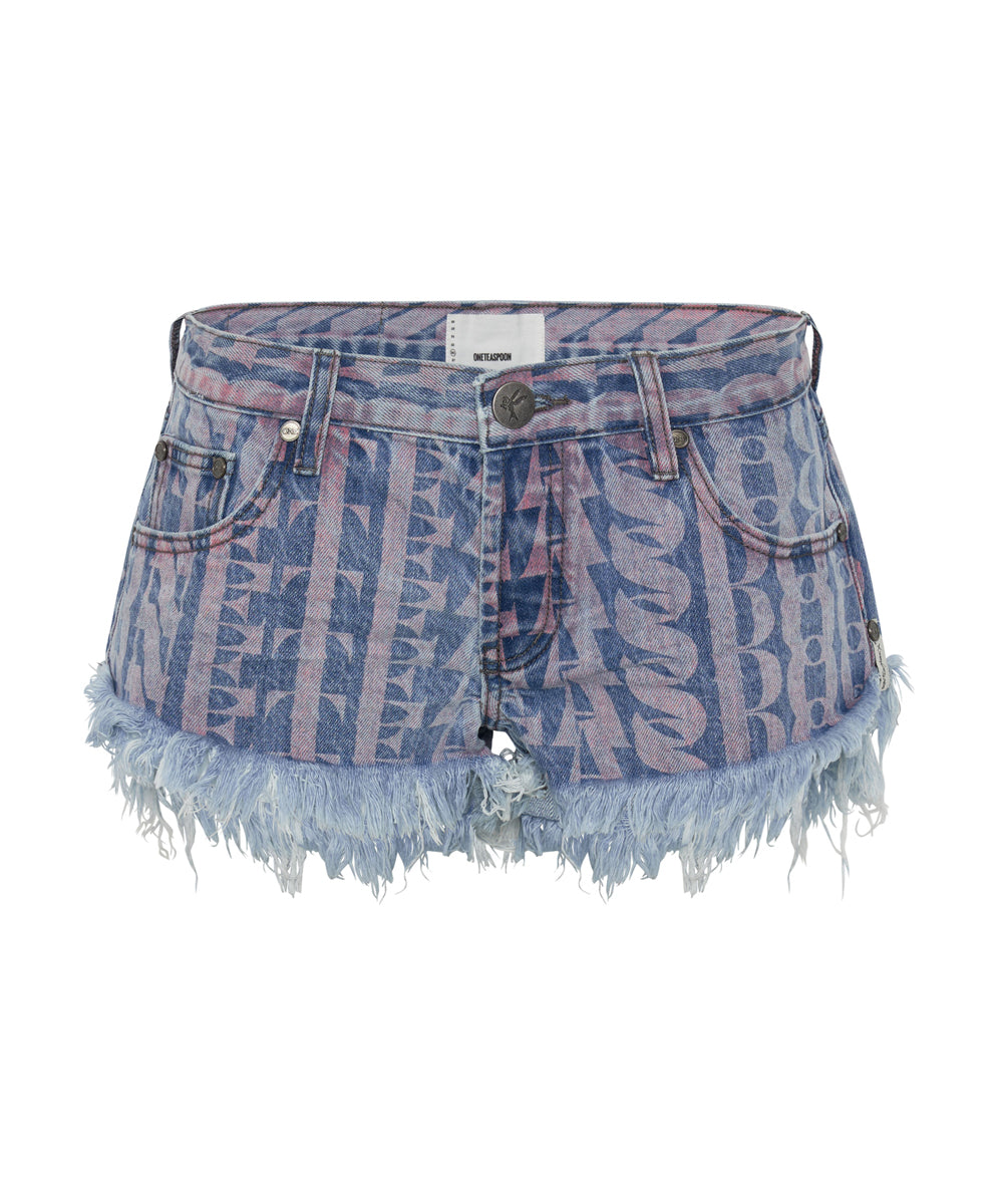 Dukes Low Waist Mini Denim Shorts - Pacifica