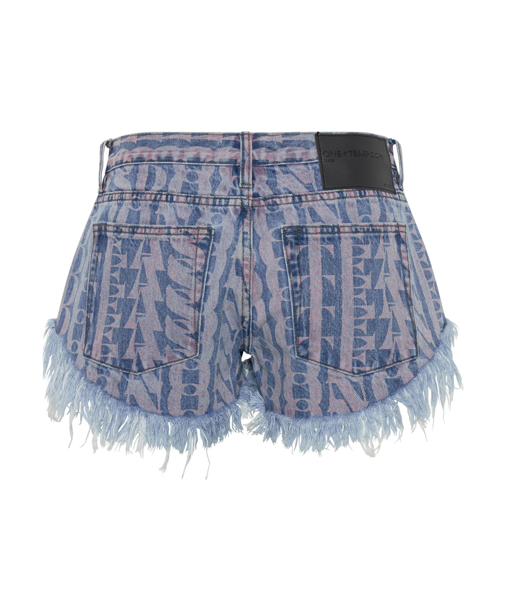 Dukes Low Waist Mini Denim Shorts - Pacifica