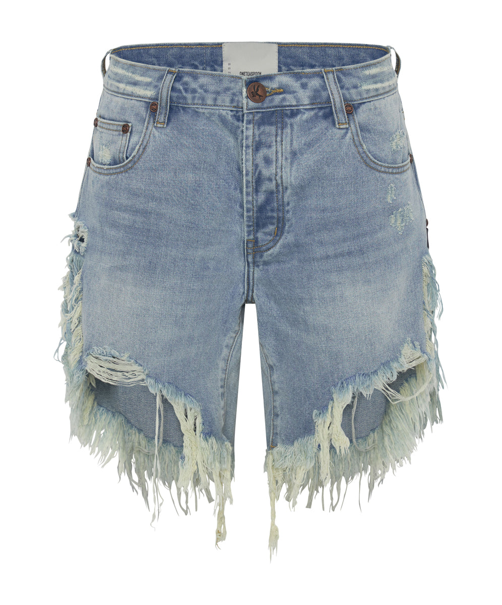 Frankies Low Waist Long Length Denim Shorts - Hendrixe