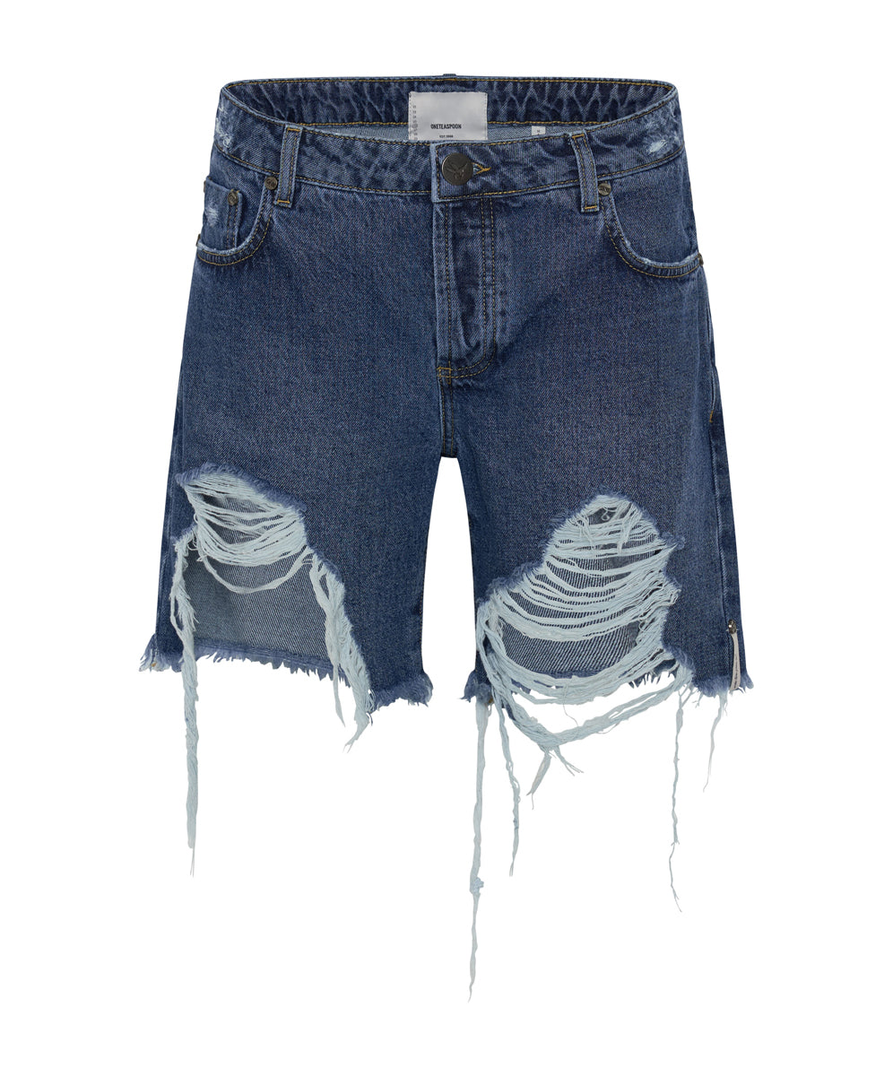 Stevies Low Waist Waist Long Length Boyfriend Denim Shorts - Rosewood