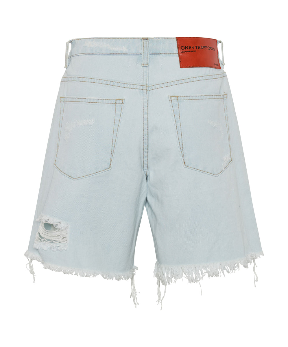 Jacksons Mid Waist Wide Leg Denim Shorts - Le Surf