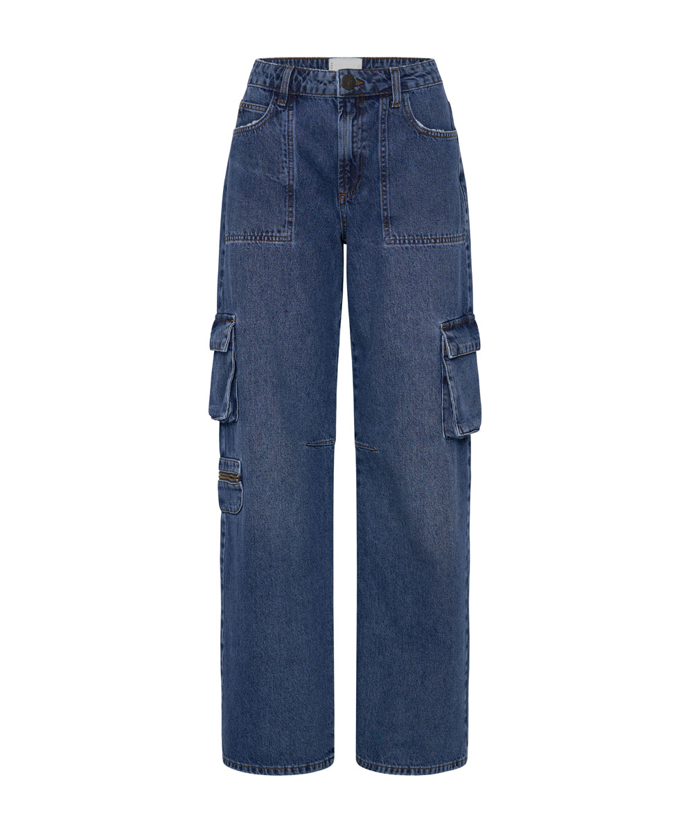 Jackson Mid Waist Wide Leg Denim Jeans - Rosewood