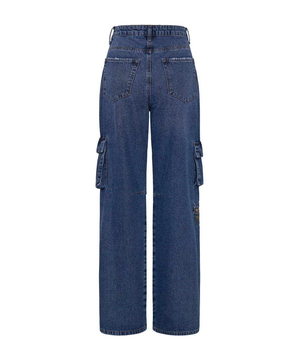 Jackson Mid Waist Wide Leg Denim Jeans - Rosewood