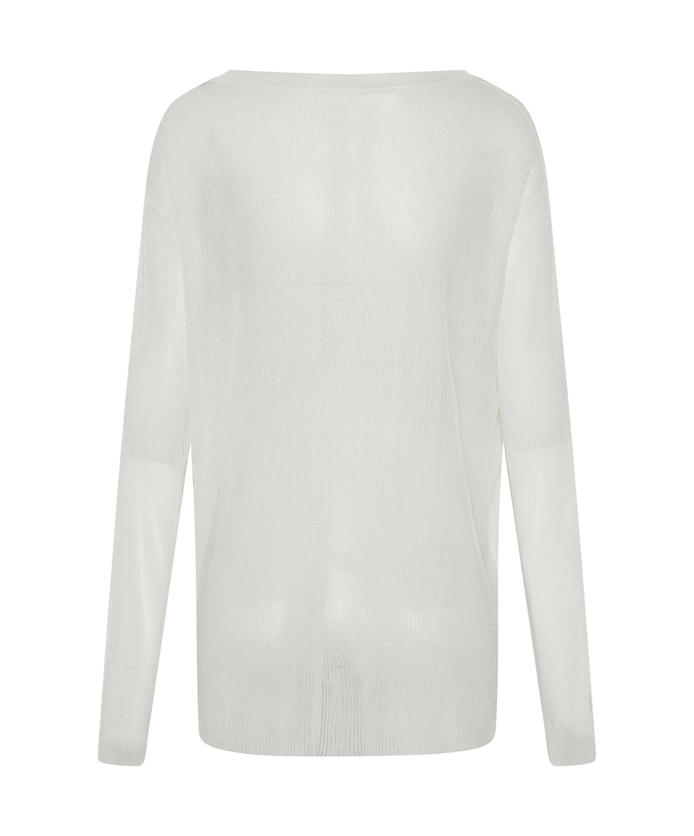 Amity Sheer Rib Knit Top - Off White