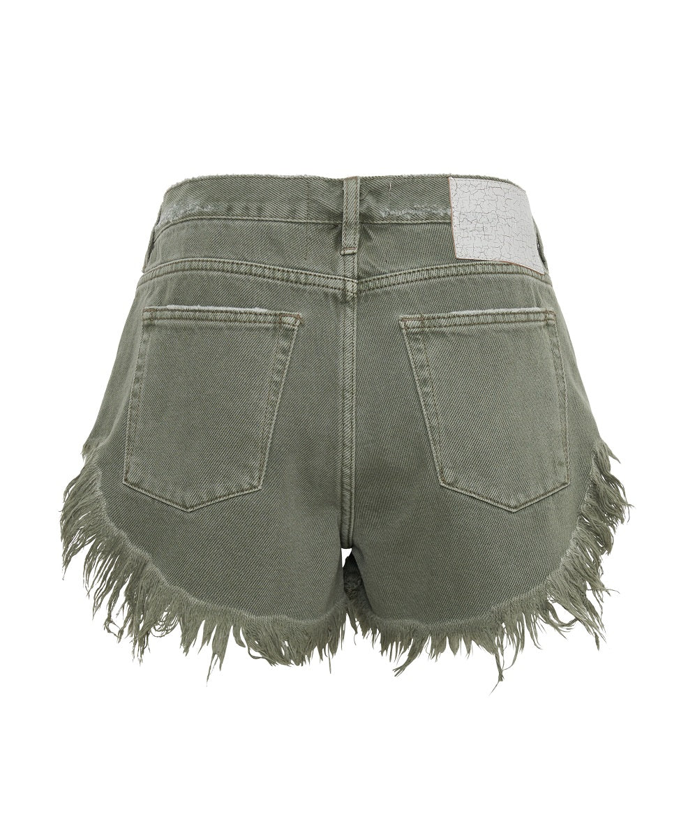 Rollers Low Waist Denim Shorts - Military Khaki