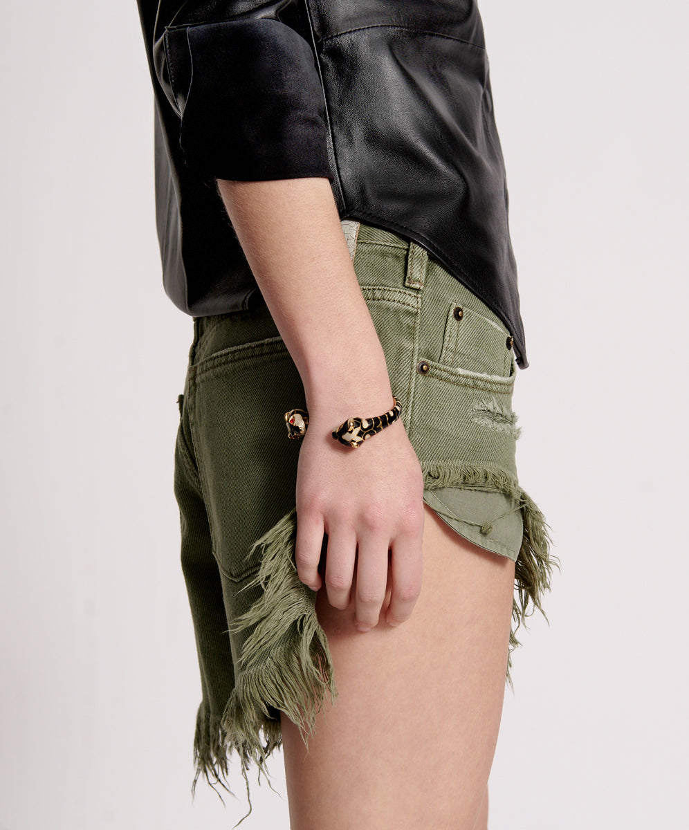 Rollers Low Waist Denim Shorts - Military Khaki