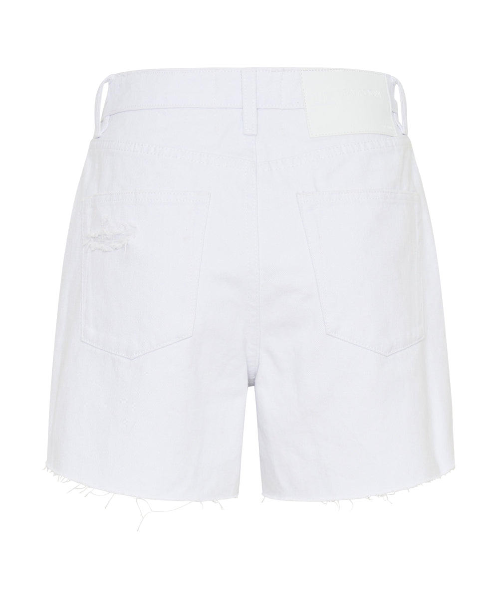 Legends High Waist Mom Fit Denim Shorts - Fresh White